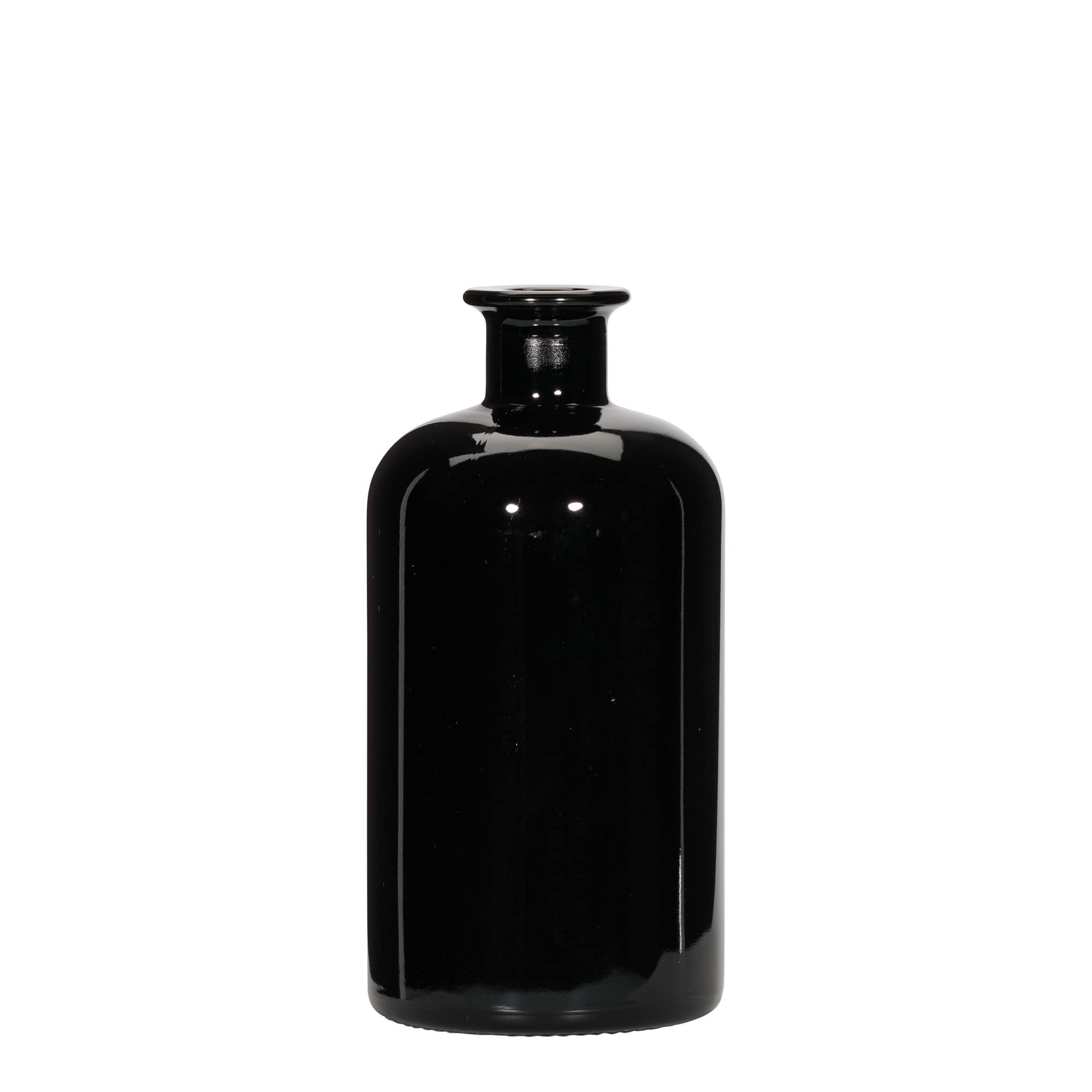 Bottiglia di vetro da 500 ml, farmacia, nera, bocca: sughero Bottiglia di vetro da 500 ml, farmacia, nera, bocca: sughero