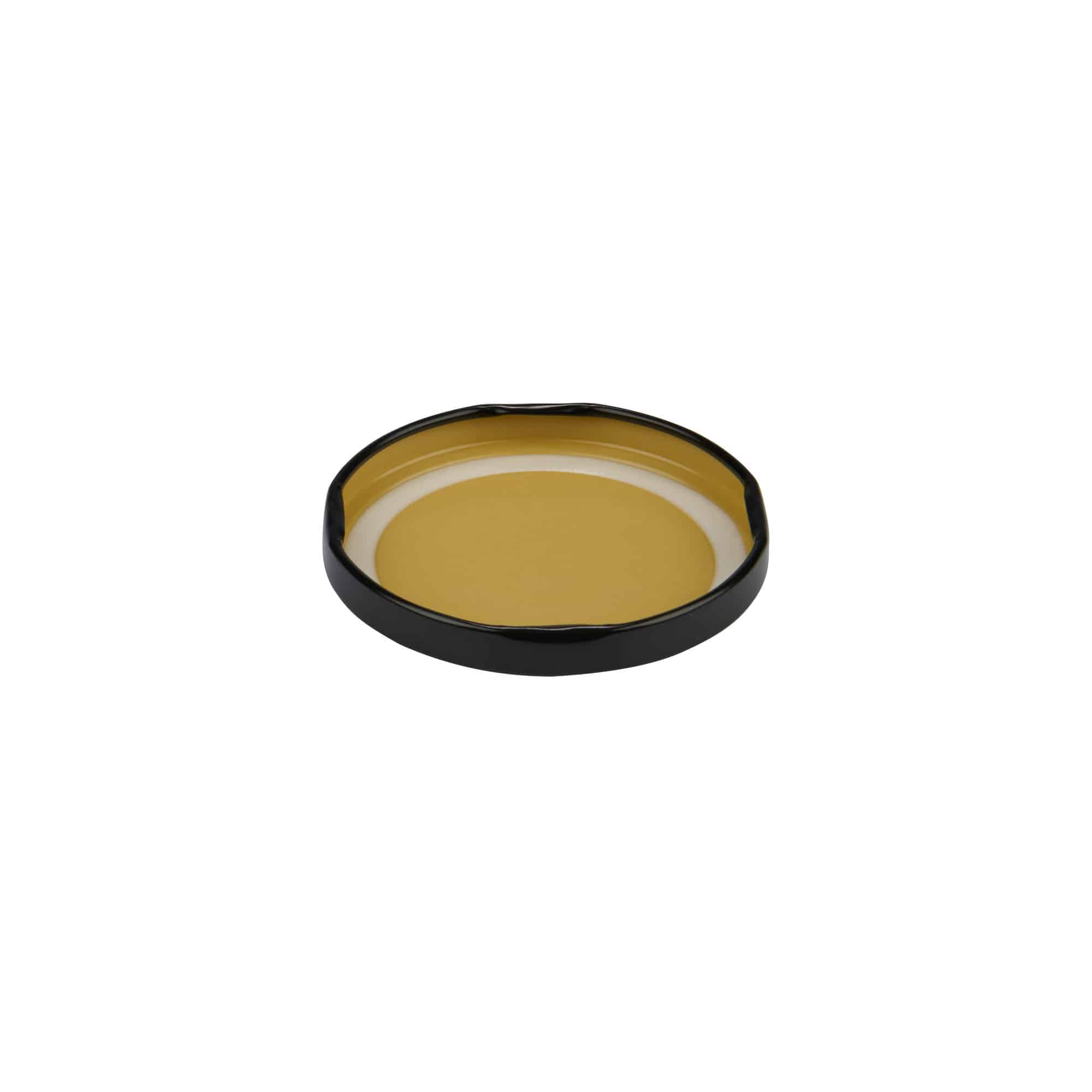 Tappo Twist-Off, lamina bianca, nero, per bocca: TO 63 Tappo Twist-Off, lamina bianca, nero, per bocca: TO 63