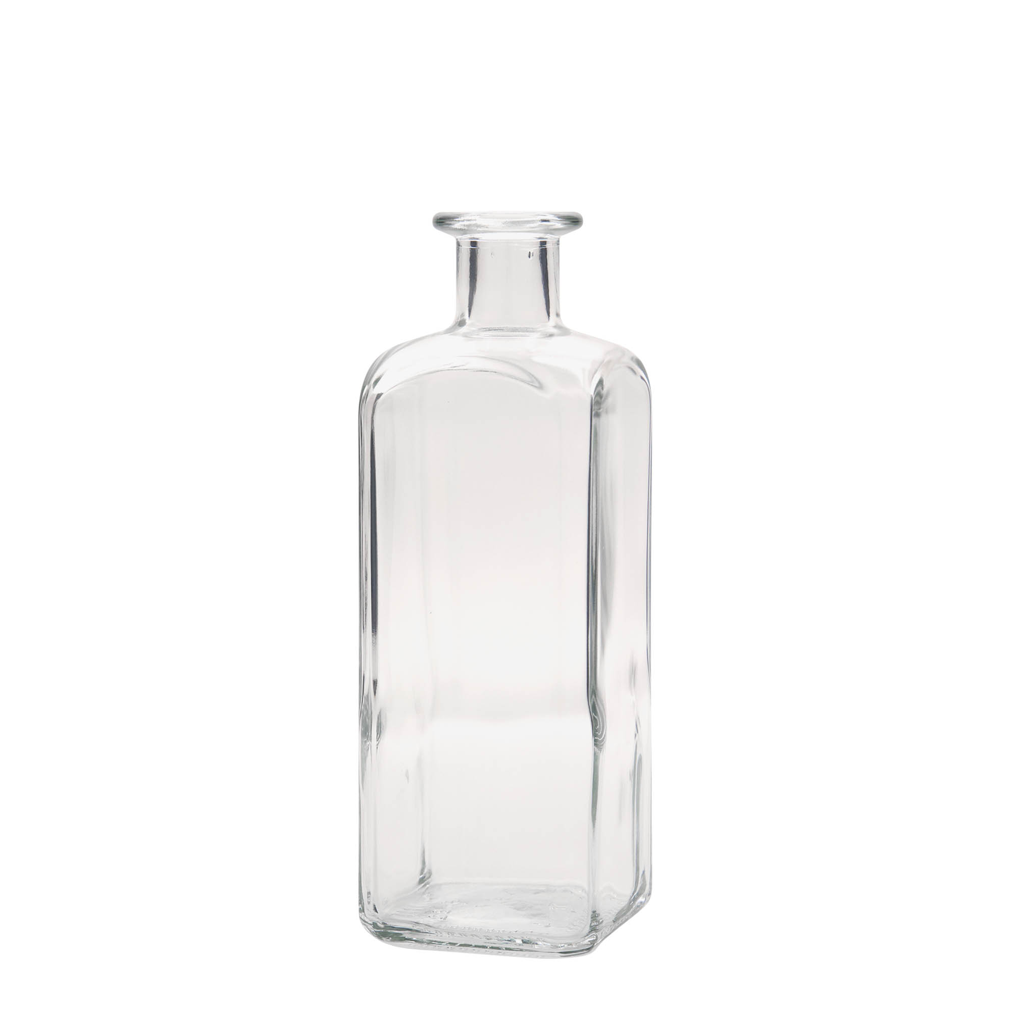 Bottiglia di vetro da 500 ml Apotheker Carré, quadrata, bocca: sughero