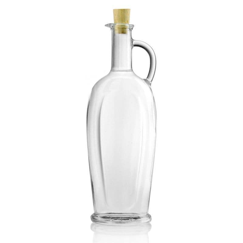 500 ml Bottiglia di vetro 'Eleganza', ovale, imboccatura: fascetta