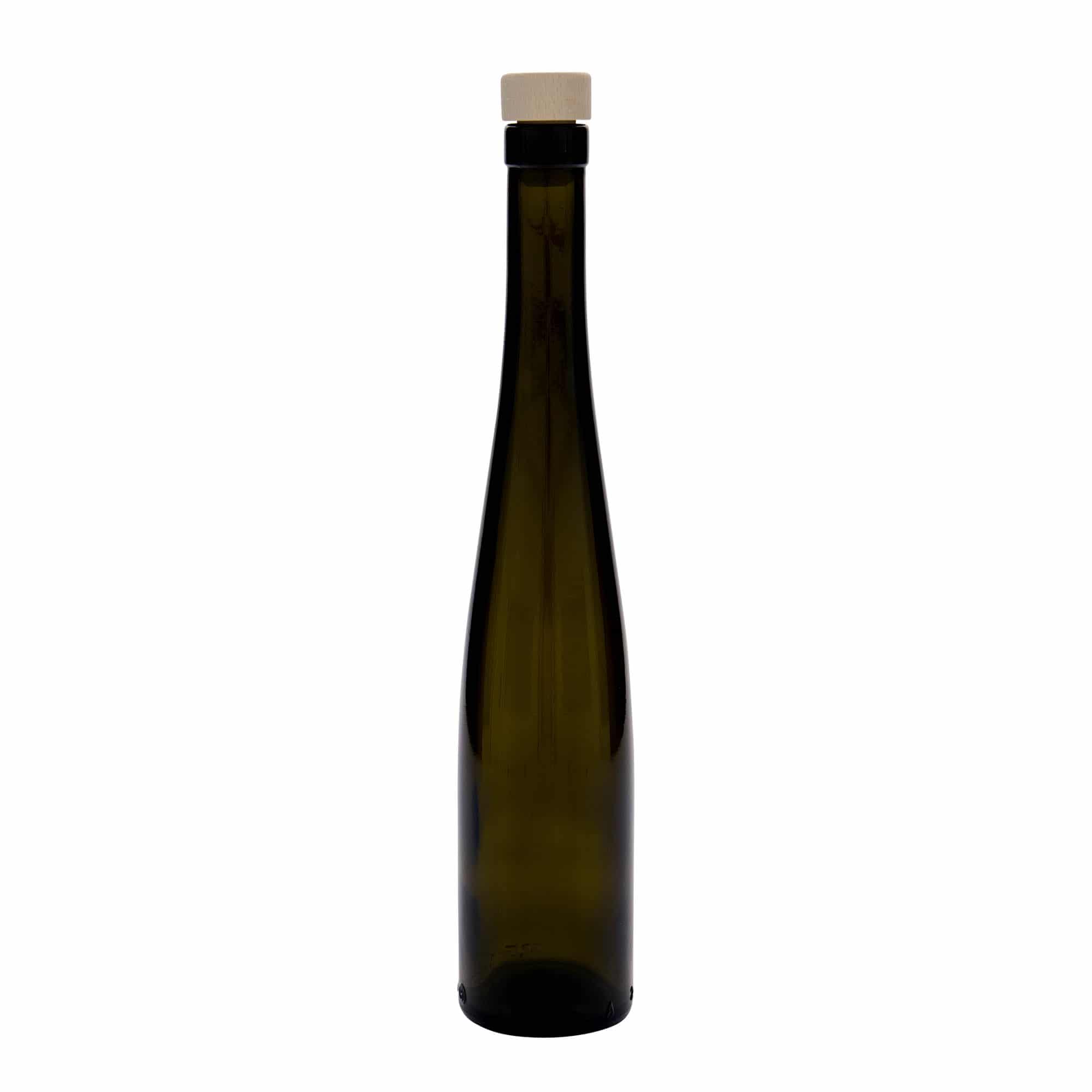 Bottiglia di vetro da 375 ml 'Weinschlegel', verde antico, bocca: sughero