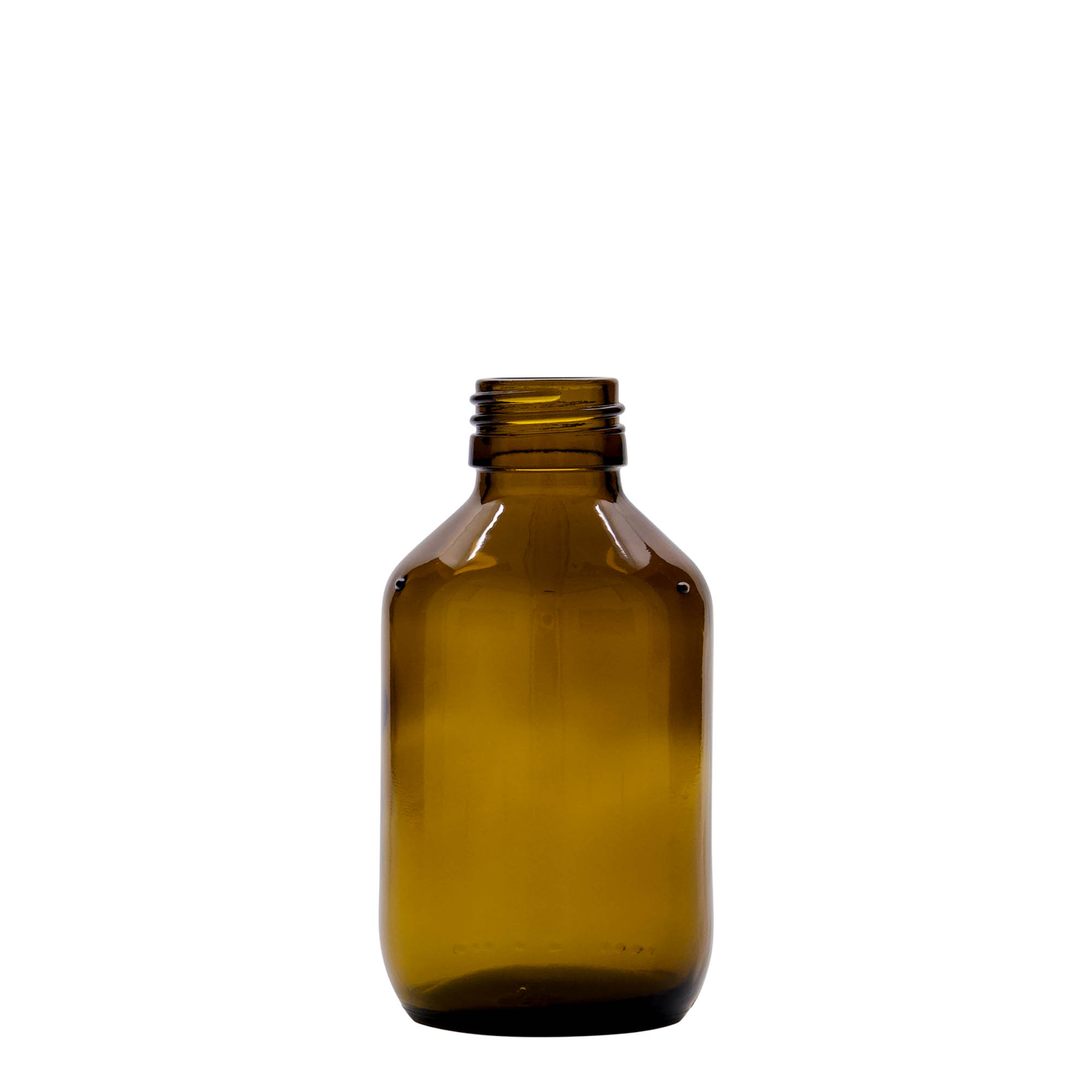 150 ml bottiglia medicinale, marrone, vetro, bocca: PP 28