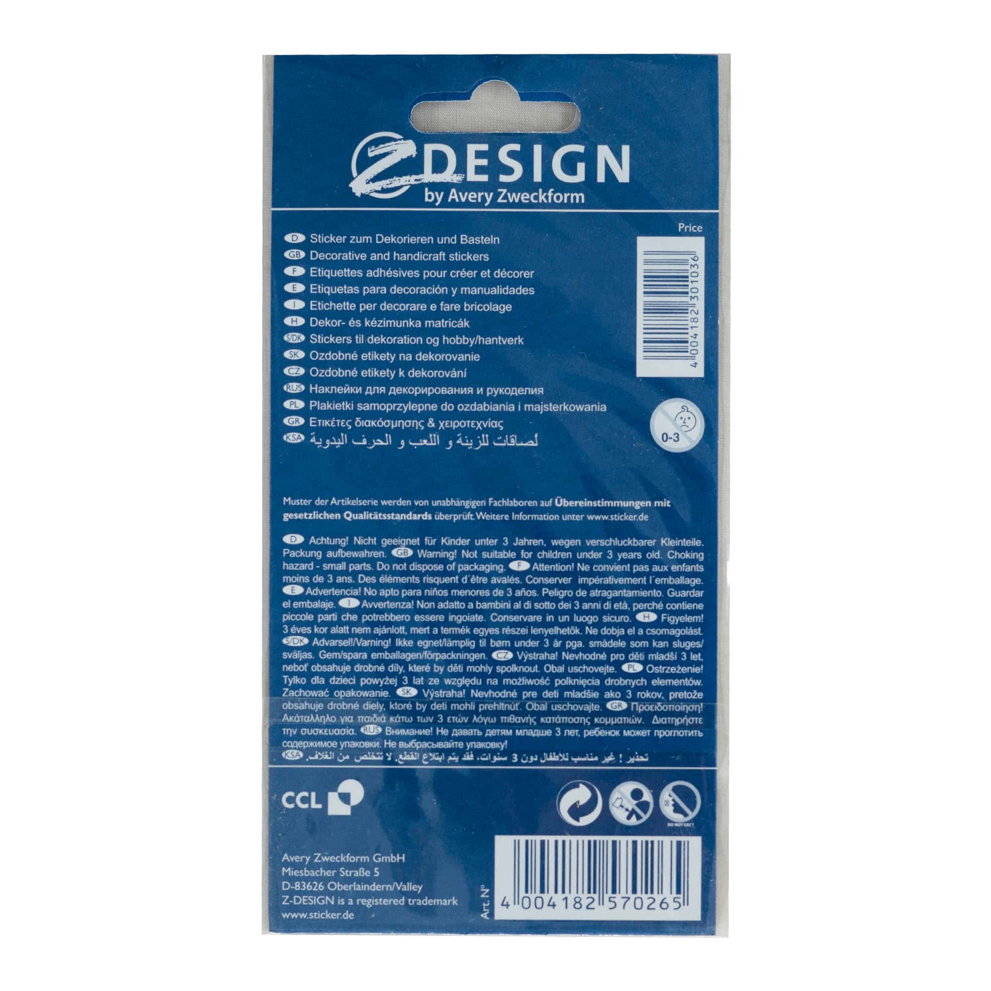 Adesivi Zweckform 'Tanti Auguri', multicolore