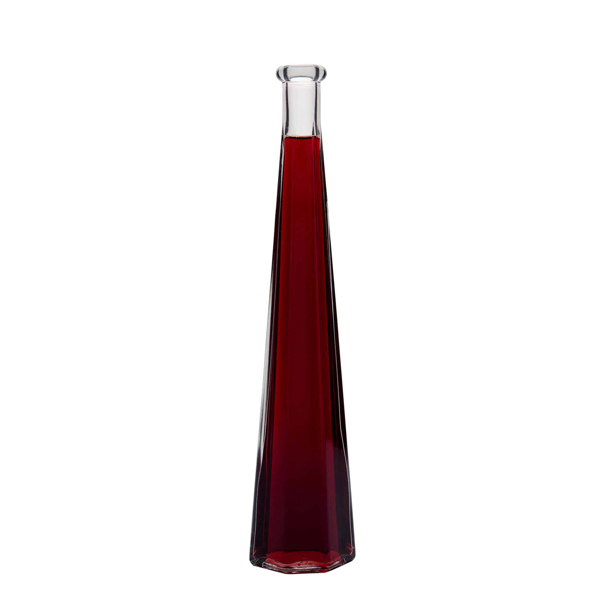 200 ml Bottiglia di vetro 'Dama sexta', esagonale, imboccatura: fascetta
