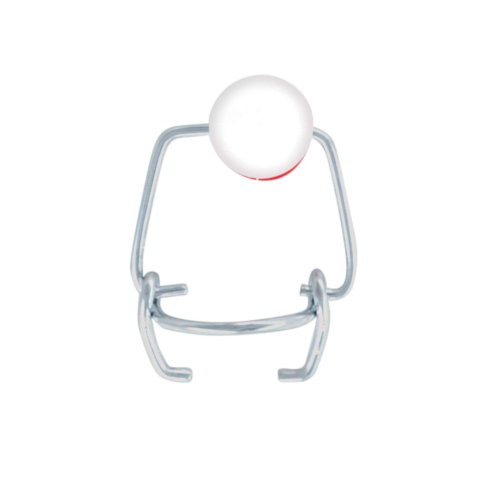Chiusura a clip mini, plastica, rosso-bianco Chiusura a clip mini, plastica, rosso-bianco