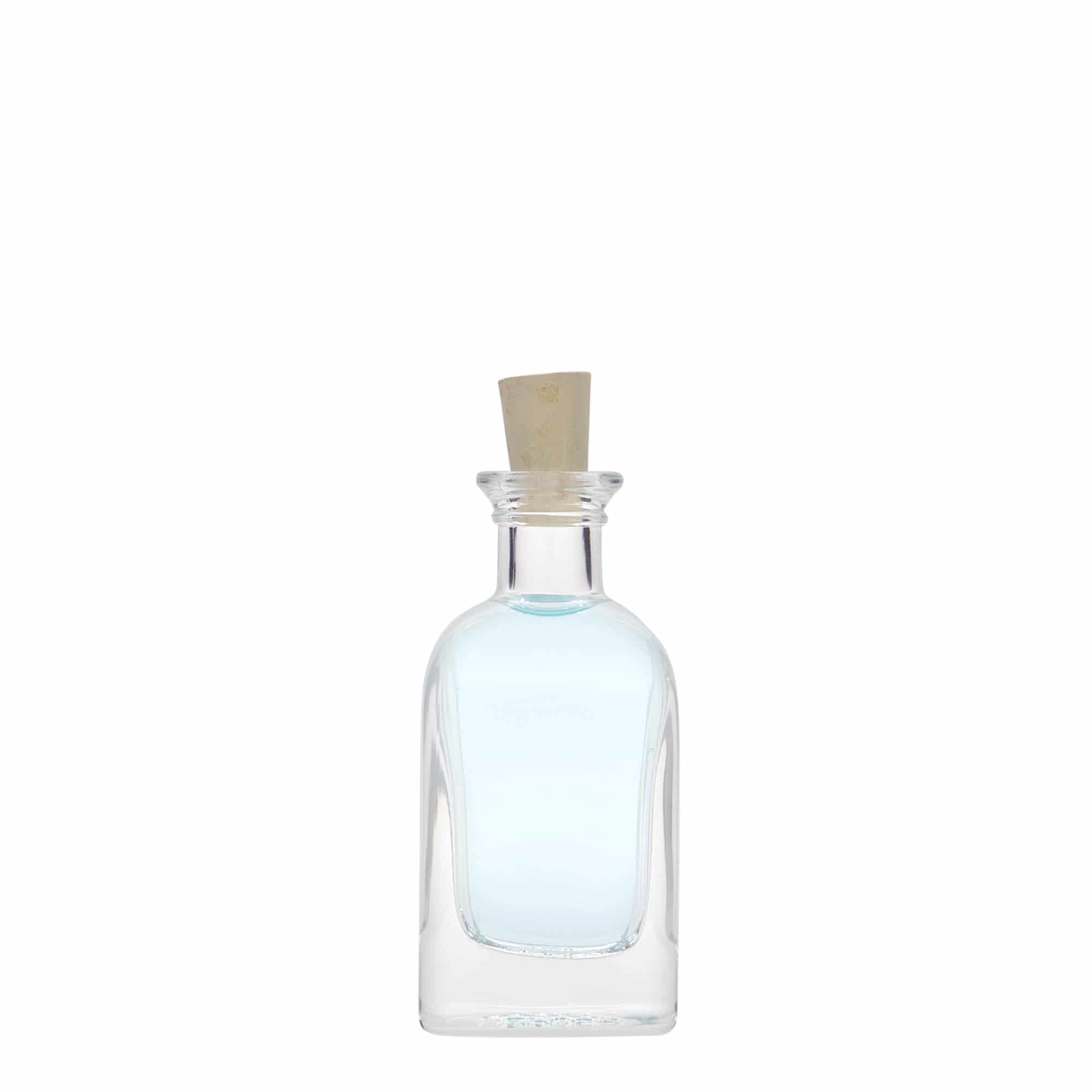 40 ml Bottiglia da farmacia 'Carré', vetro, quadrata, imboccatura: fascetta