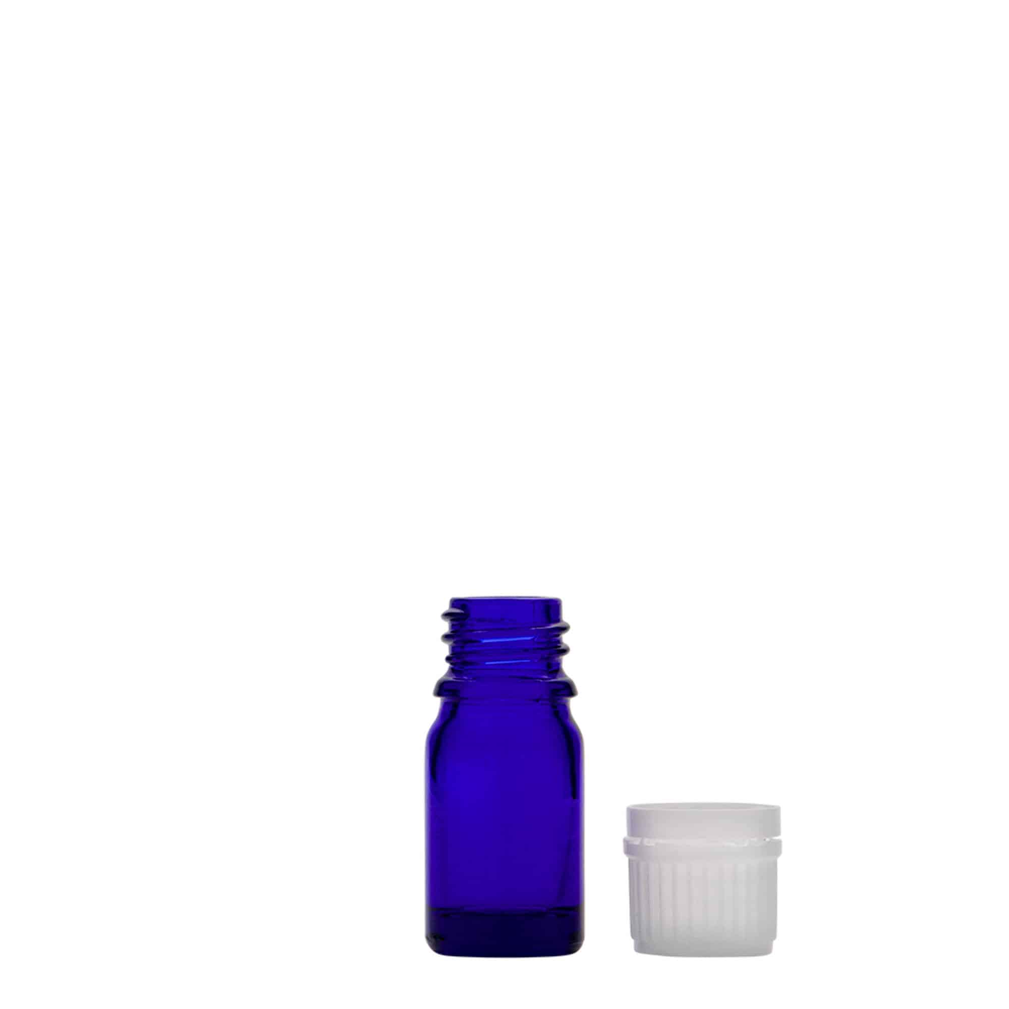 5 ml flacone medico, vetro, blu reale, bocca: DIN 18