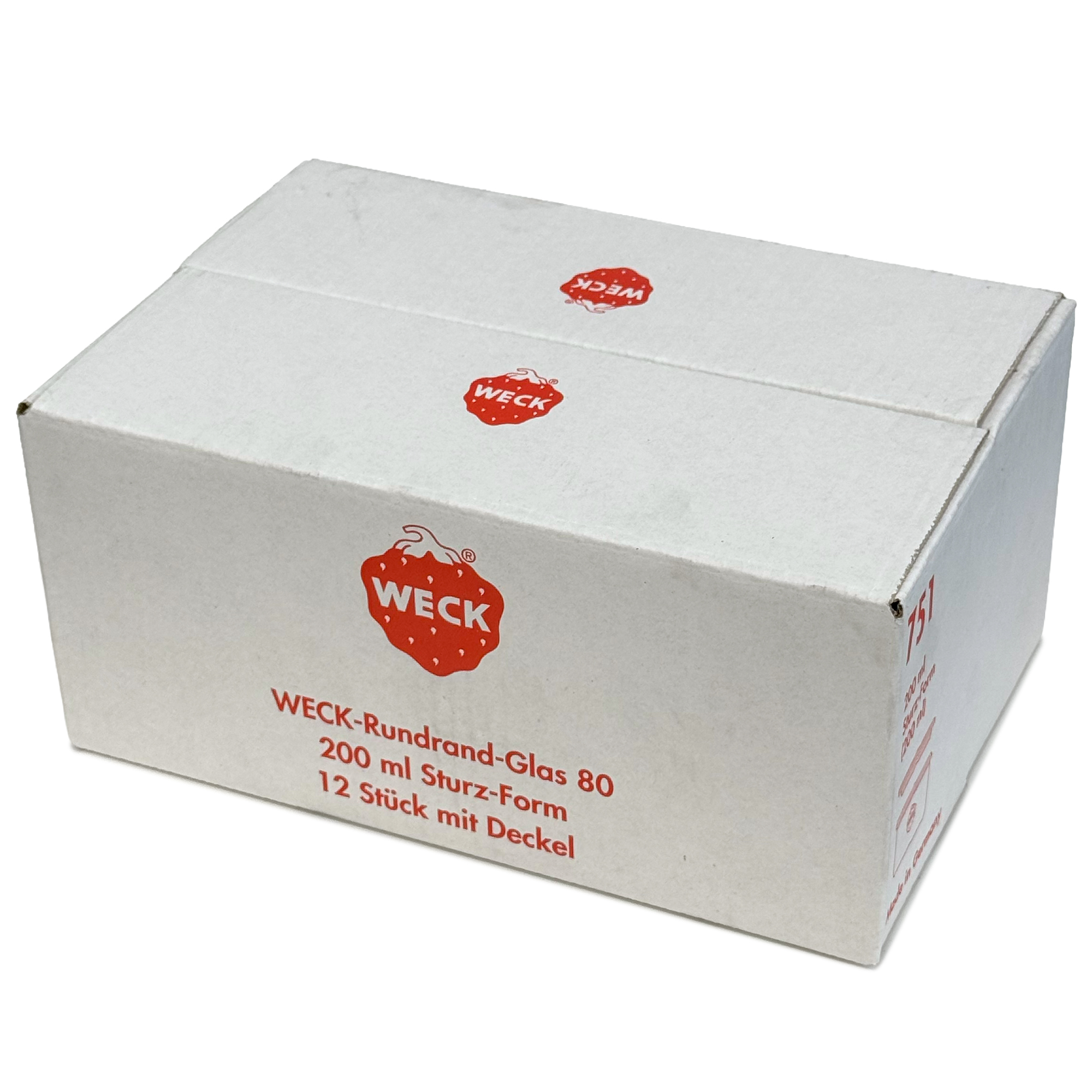 12x 200 ml vaso WECK a bocca larga con coperchio in vetro RR 80