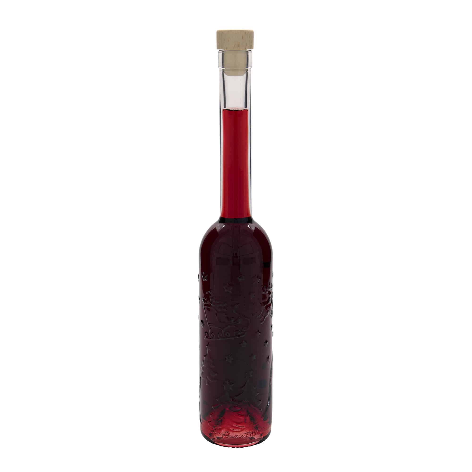 350 ml Bottiglia di vetro 'Opera', motivo natalizio a rilievo, imboccatura: fascetta