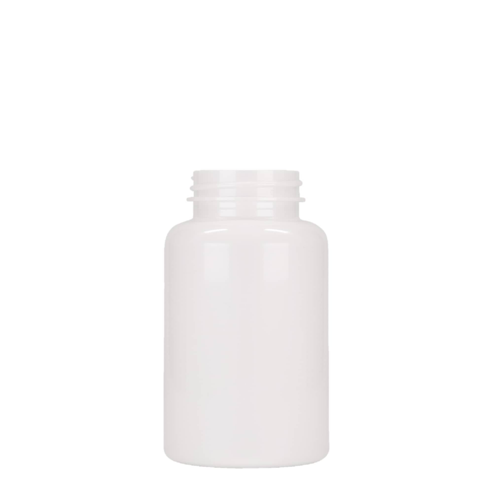 250 ml flacone PET, plastica, bianco, bocca: 45/400