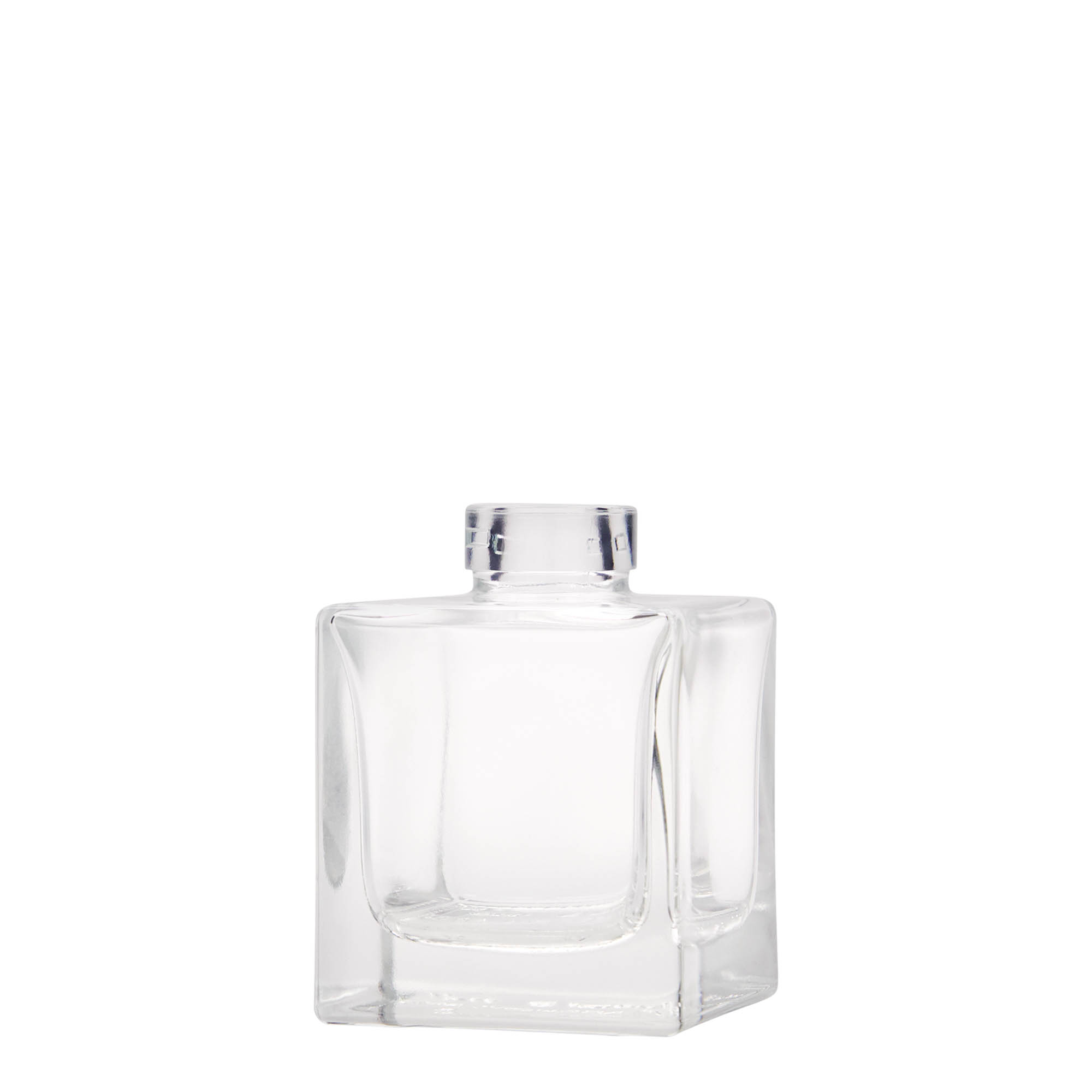 Bottiglia di vetro da 100 ml 'Cube', quadrata, bocca: sughero Bottiglia di vetro da 100 ml 'Cube', quadrata, bocca: sughero