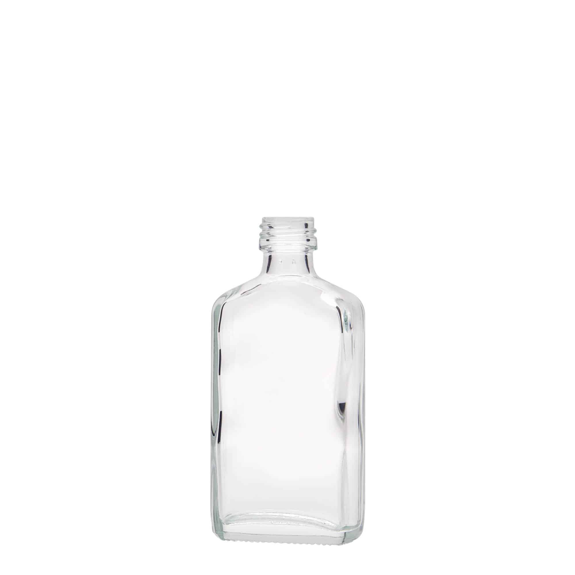 50 ml Fiaschetta tascabile, rettangolare, vetro, imboccatura: PP 18