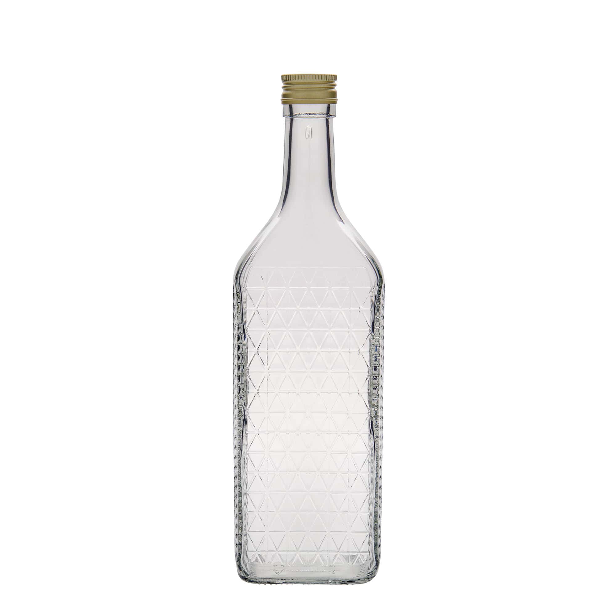 Bottiglia di vetro da 700 ml 'Caruso', rettangolare, bocca: PP 31,5