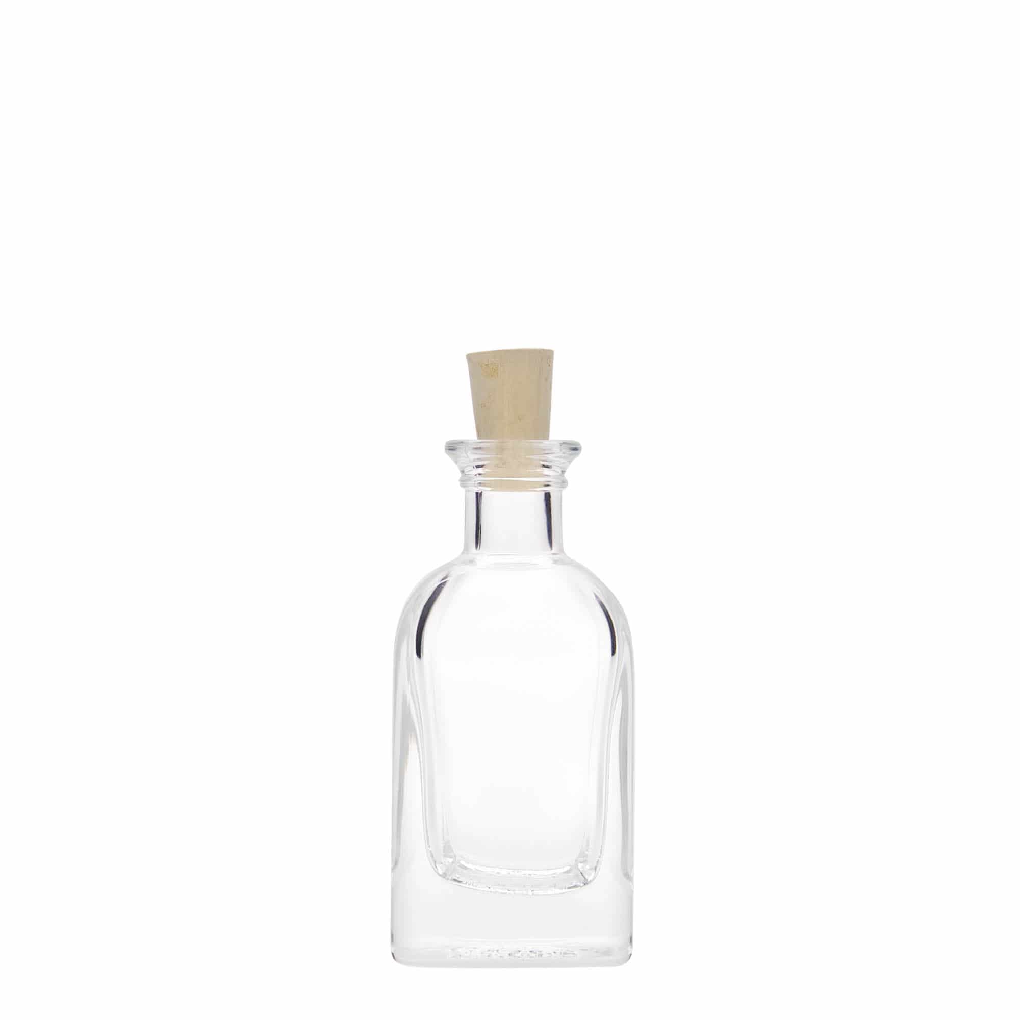 Bottiglia di vetro da 40 ml Apotheker Carré, quadrata, bocca: sughero