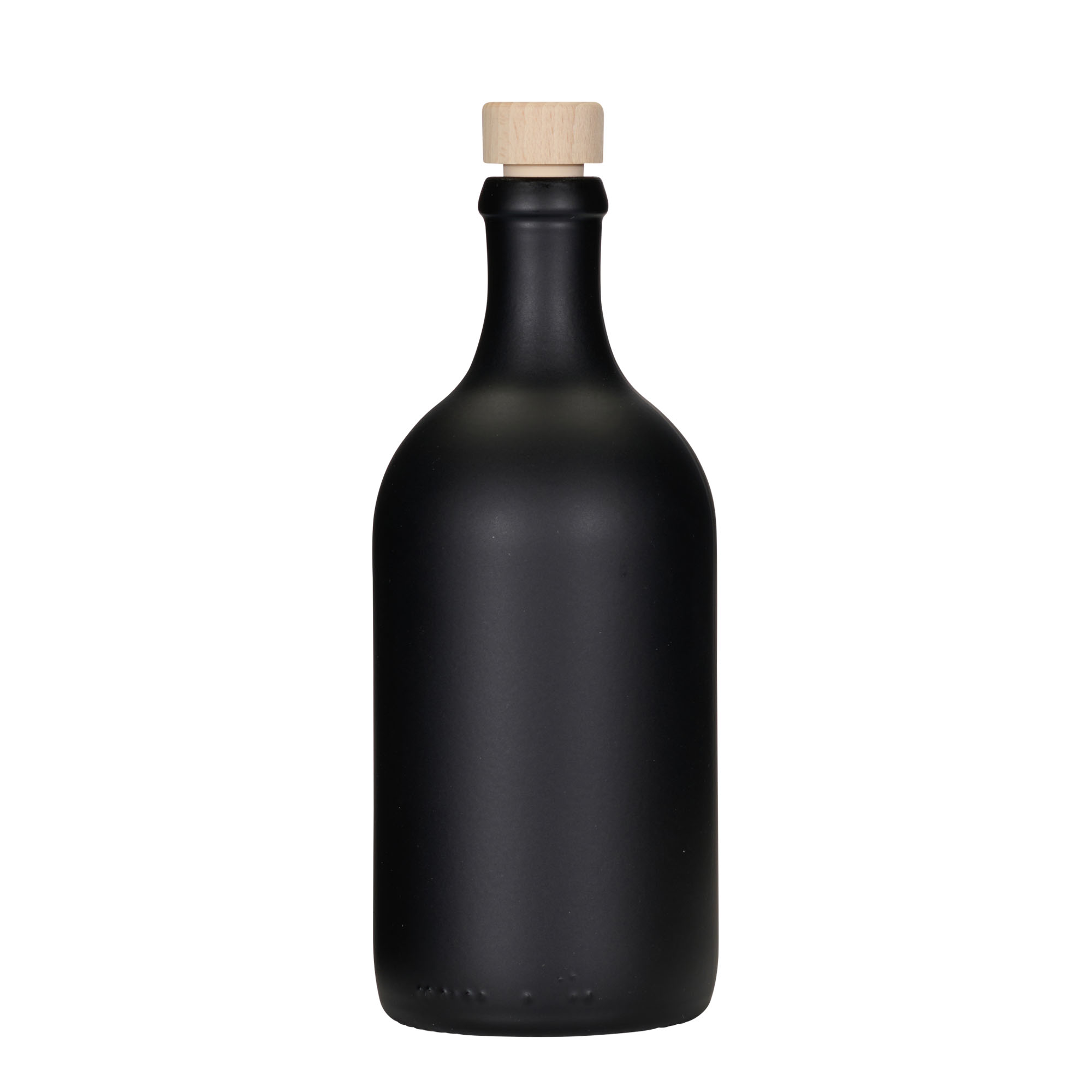 Bottiglia di vetro da 500 ml 'Ginevra Leggera', nera, bocca: sughero
