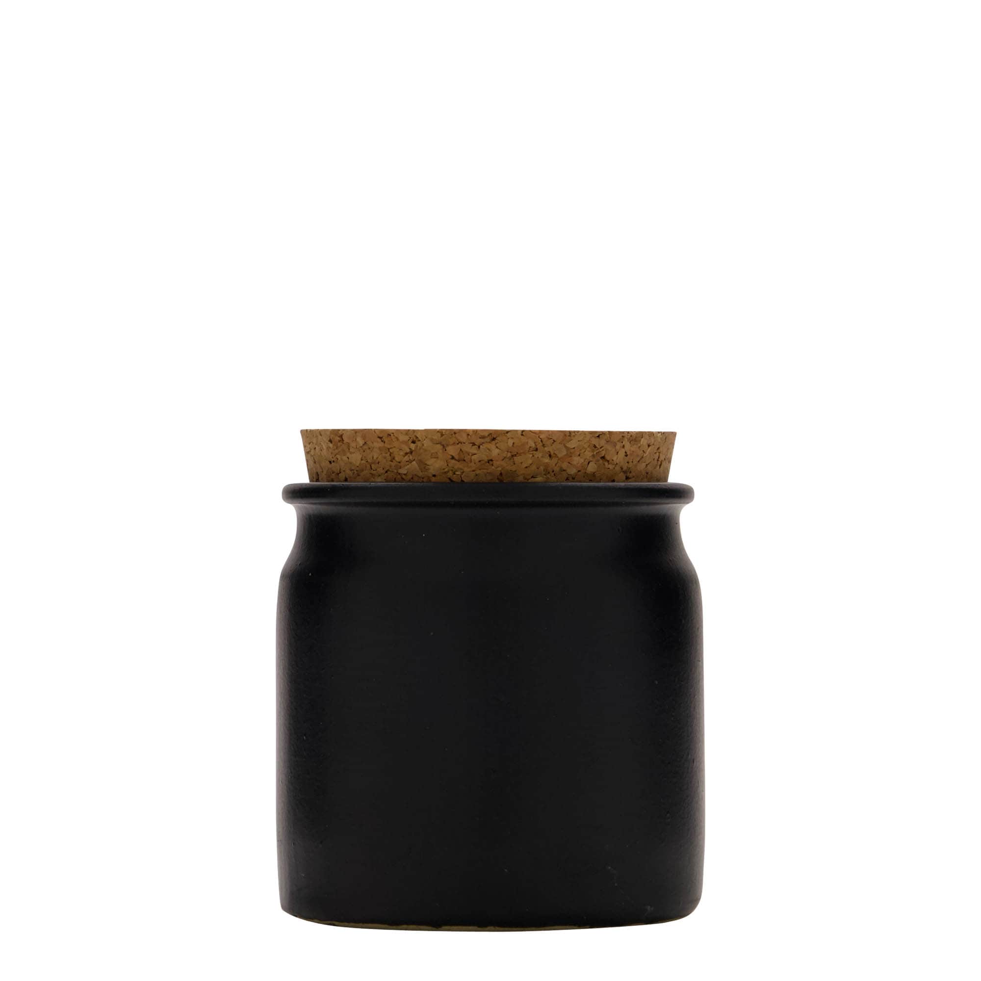 Vaso in gres da 160 ml, ceramica, nero, bocca: sughero