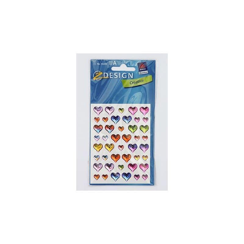 Adesivi Zweckform 'Cuori di gel', plastica, multicolore
