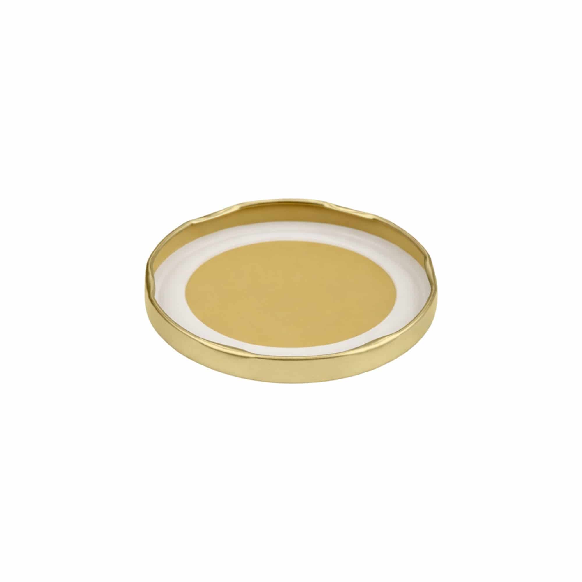 Tappi Twist-Off, lamina bianca, sterilizzabili, oro, per bocca: TO 82