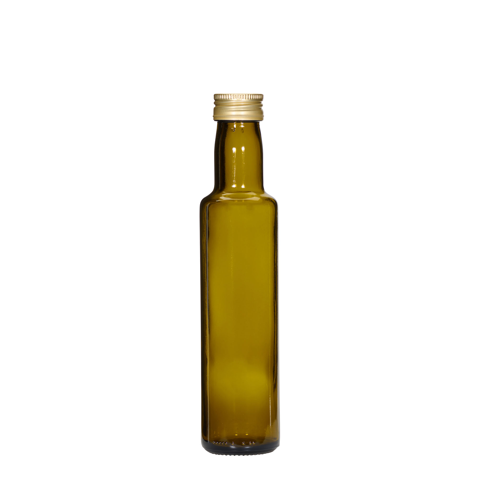 Bottiglia di vetro da 250 ml 'Dorica', verde antico, bocca: PP 31,5 Bottiglia di vetro da 250 ml 'Dorica', verde antico, bocca: PP 31,5