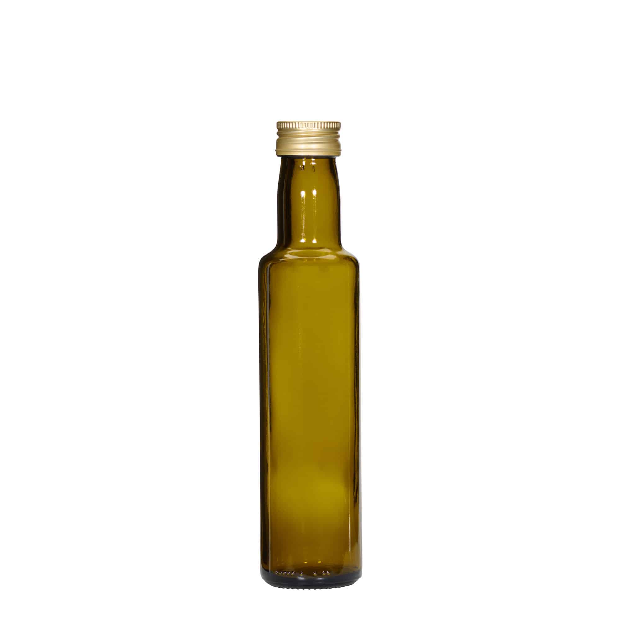 Bottiglia di vetro da 250 ml 'Dorica', verde antico, bocca: PP 31,5