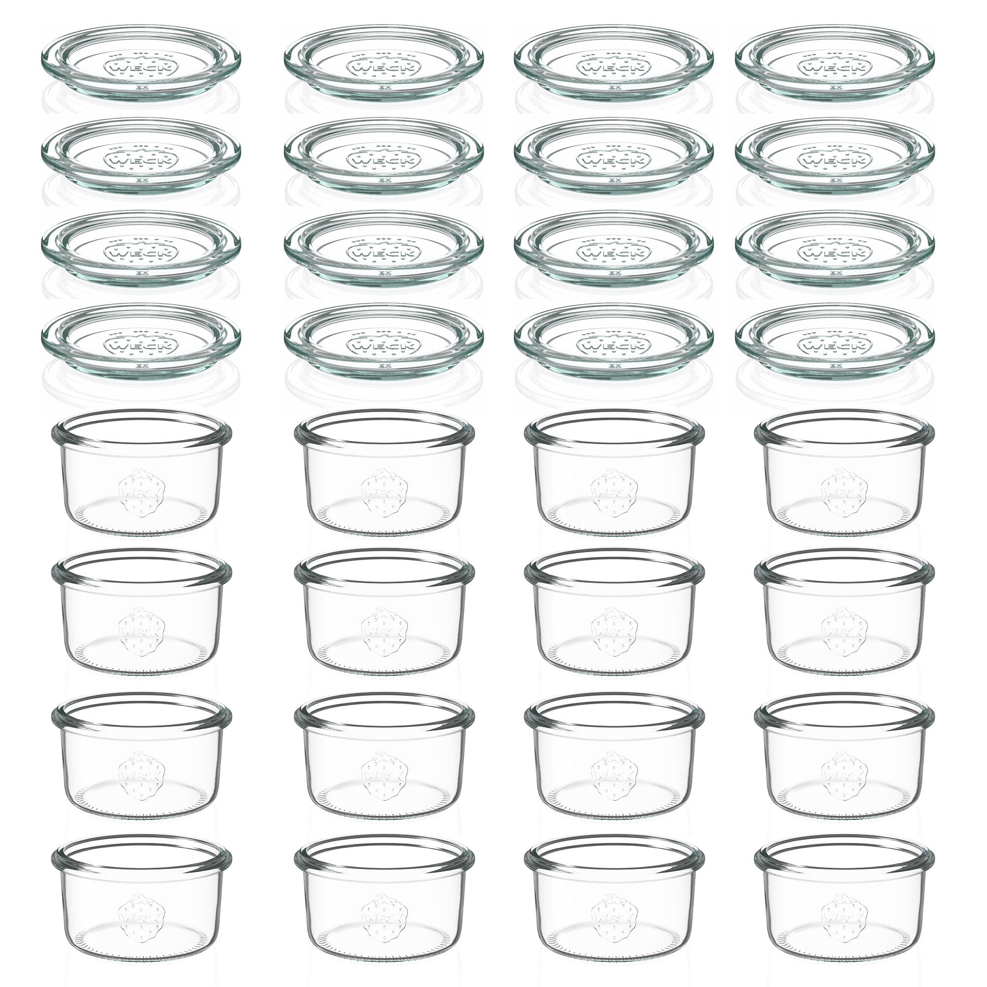 12x 165 ml vaso WECK a bocca larga con coperchio in vetro RR 80