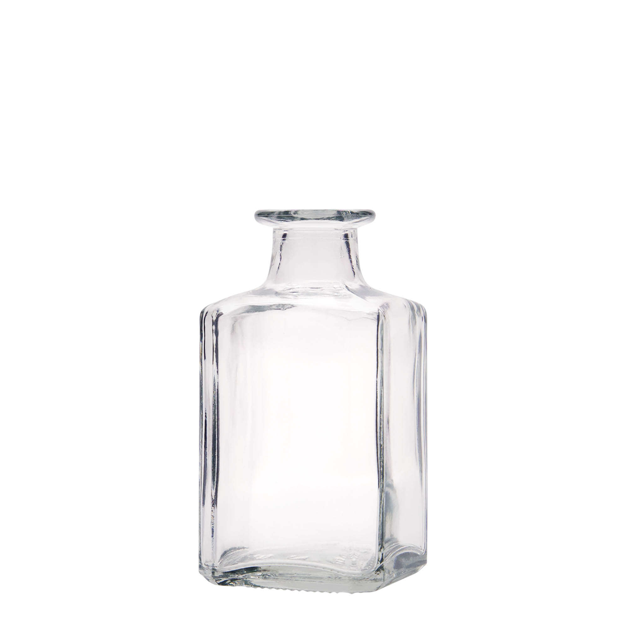Bottiglia di vetro da 250 ml 'Torben', quadrata, bocca: sughero Bottiglia di vetro da 250 ml 'Torben', quadrata, bocca: sughero
