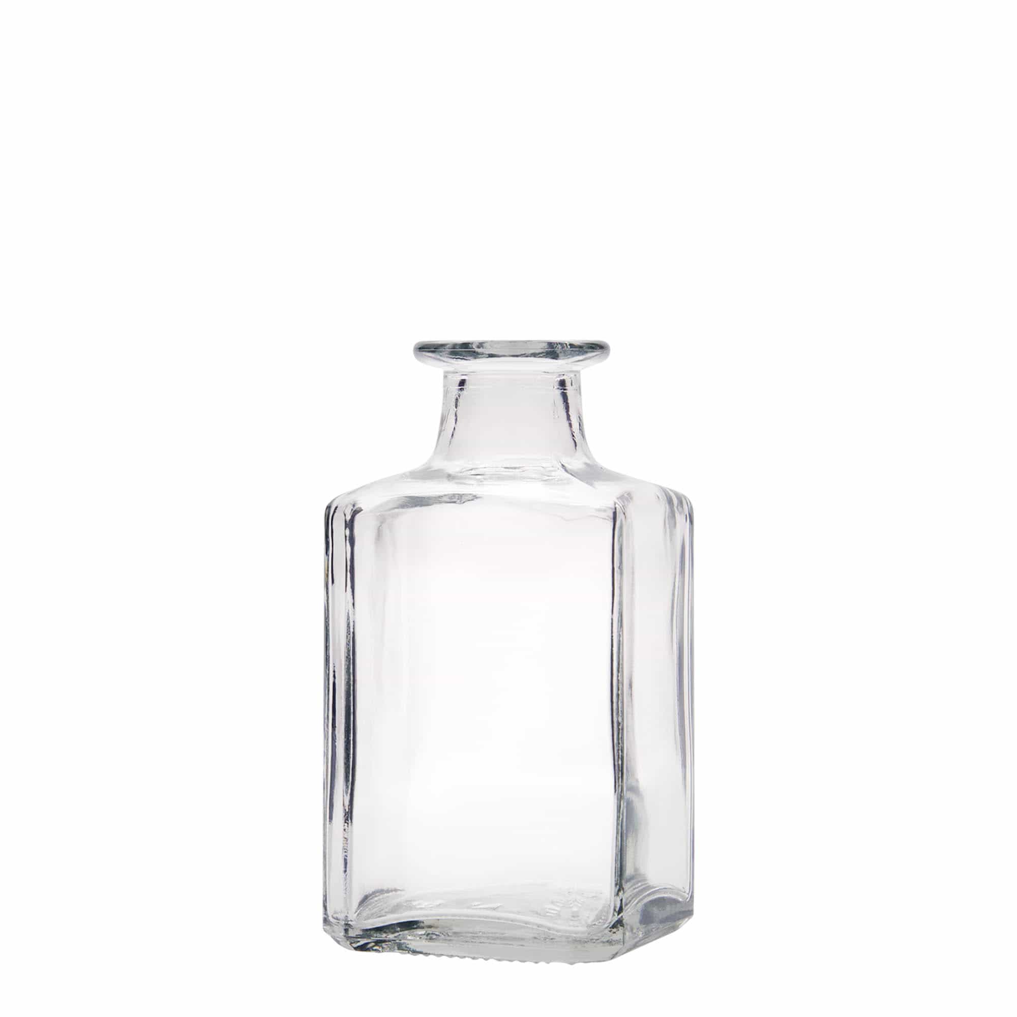 Bottiglia di vetro da 250 ml 'Torben', quadrata, bocca: sughero
