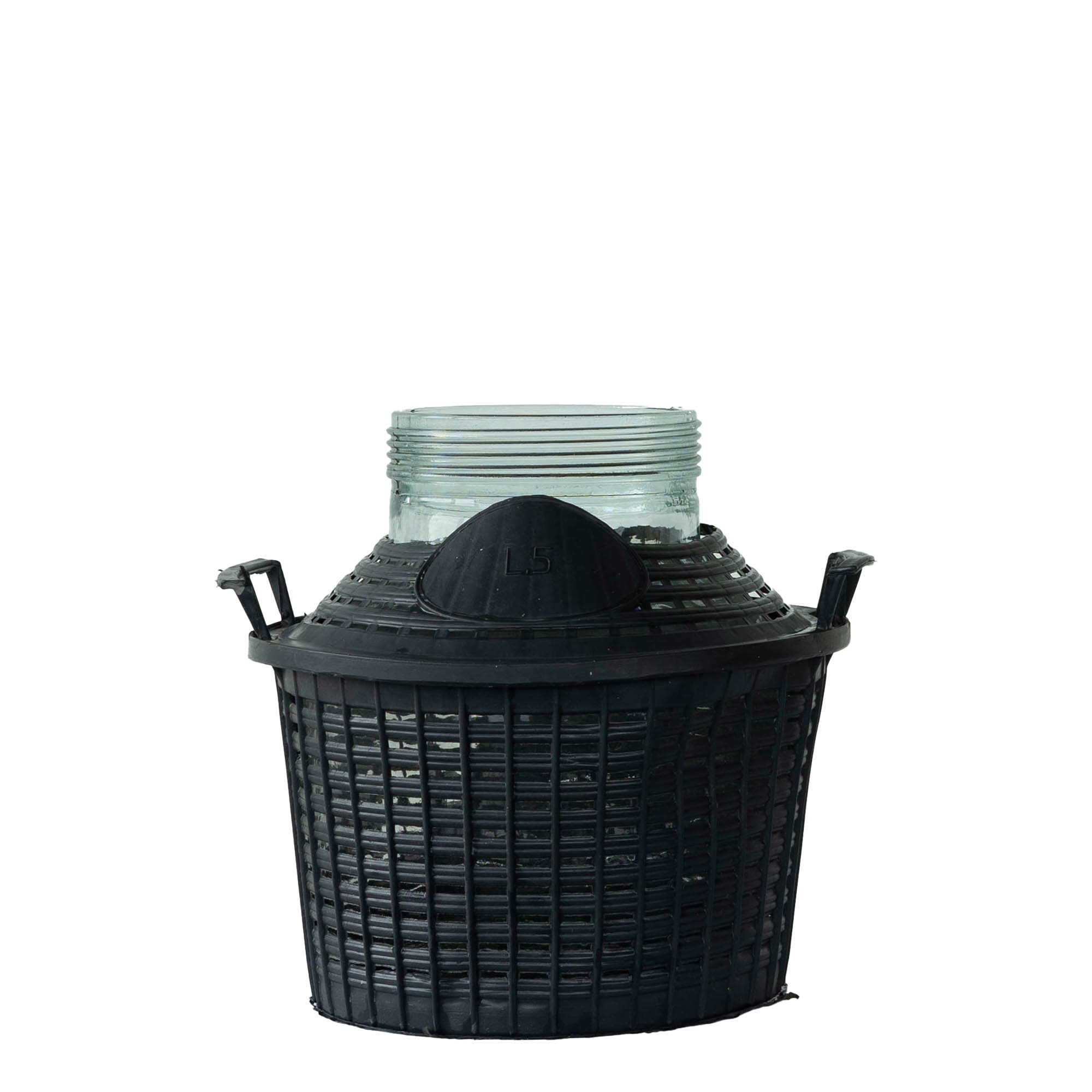 Bombola a pallone da 5 l, collo largo, vetro, bocca: chiusura a vite Bombola a pallone da 5 l, collo largo, vetro, bocca: chiusura a vite