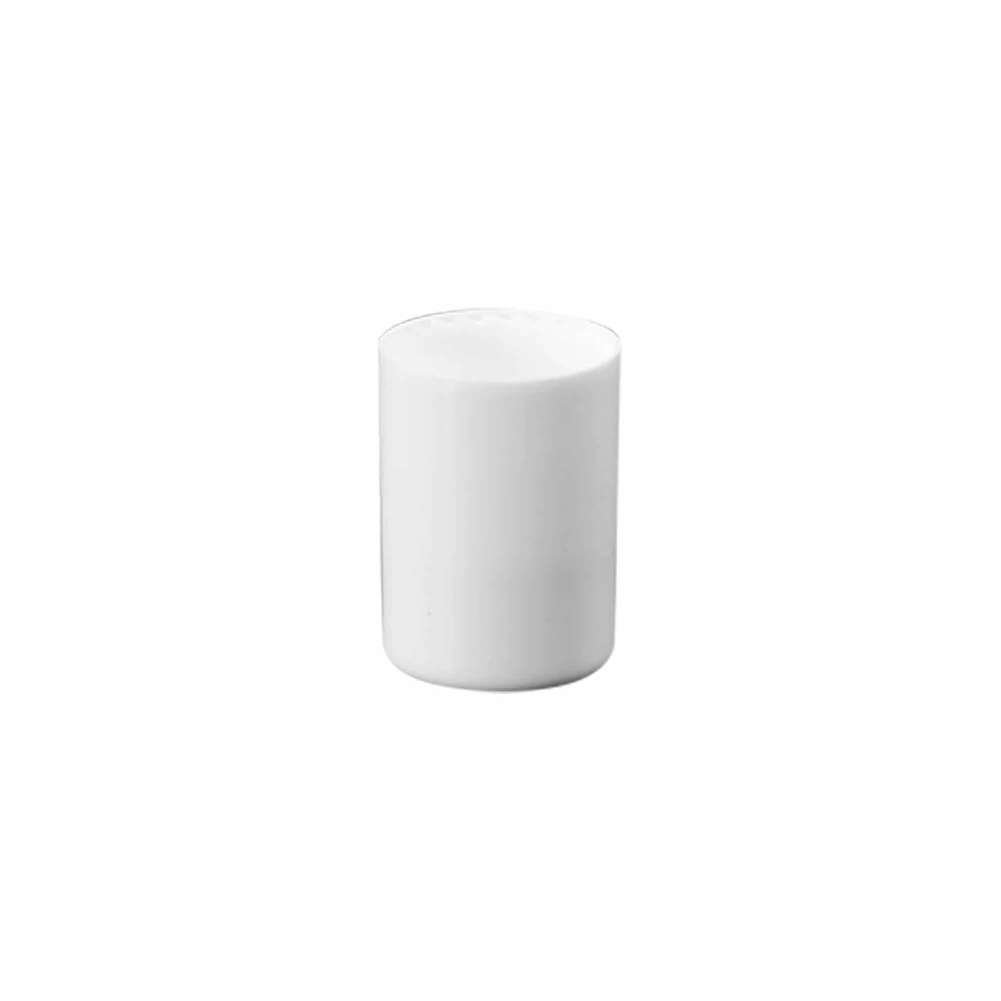 Tappo per flacone roll-on da 10 ml, plastica PP, bianco, per bocca: chiusura a vite