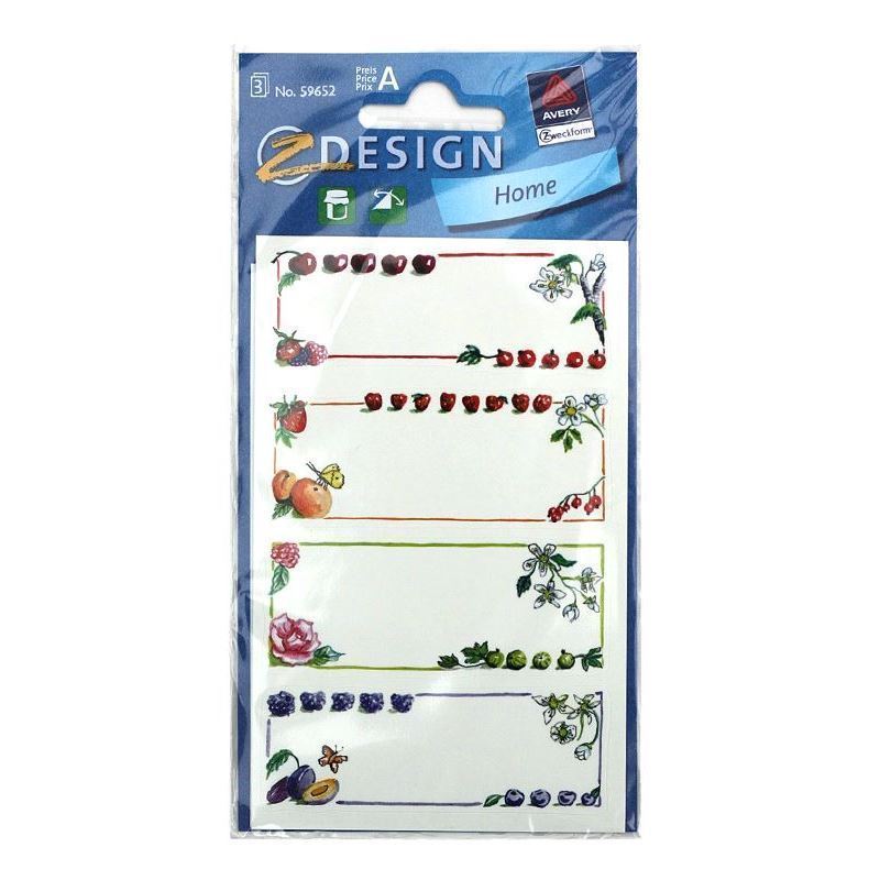 Zweckform Etichette 'Frutti Colorati', rettangolari, carta, multicolore Zweckform Etichette 'Frutti Colorati', rettangolari, carta, multicolore