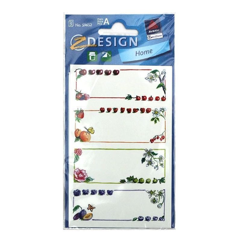 Zweckform Etichette 'Frutti Colorati', rettangolari, carta, multicolore