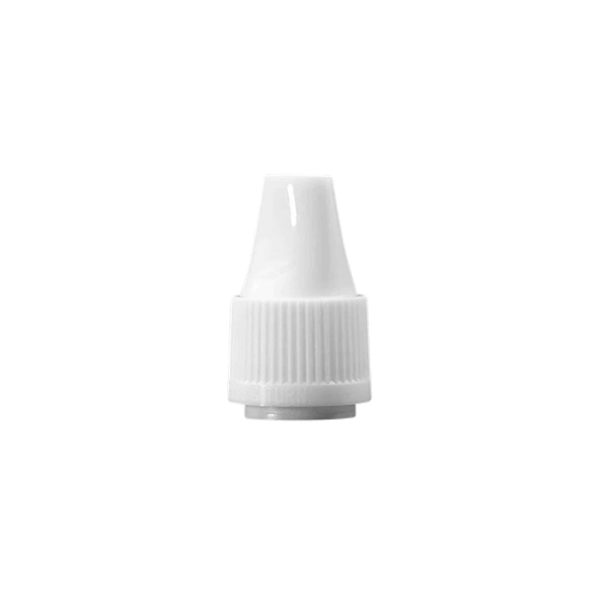 Tappo a vite con sicurezza di qualità e protezione per bambini per 'E-Liquid', plastica PP, bianco