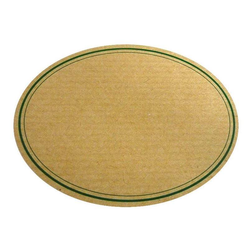 Etichetta scrivibile, ovale, carta, verde-marrone