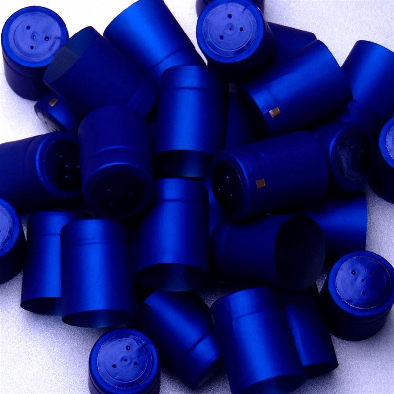 Capsula termoretraibile 32x41, plastica PVC, blu Capsula termoretraibile 32x41, plastica PVC, blu