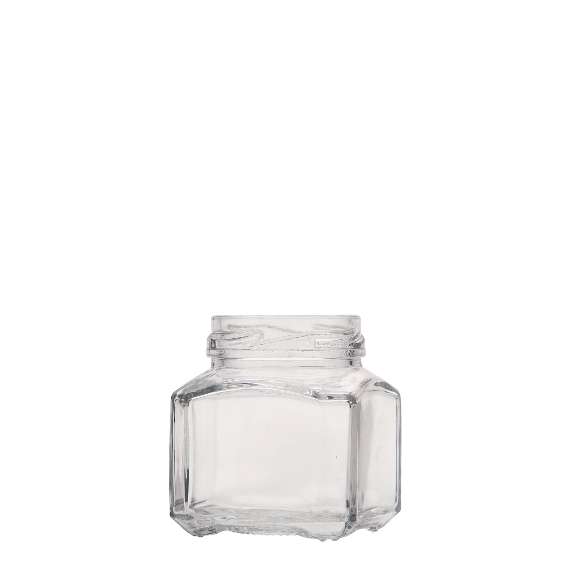 106 ml Vasetto quadrato 'Milano', vetro, imboccatura: Twist-Off (TO 48)