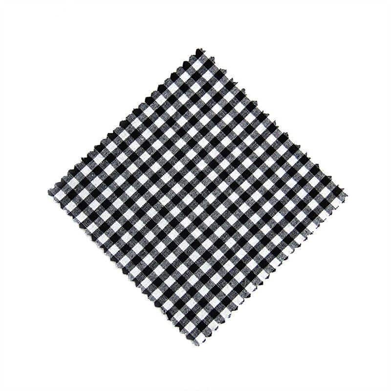 Copri vasetti in stoffa a quadretti 12x12, quadrati, tessuto, nero, imboccatura: TO38-TO53
