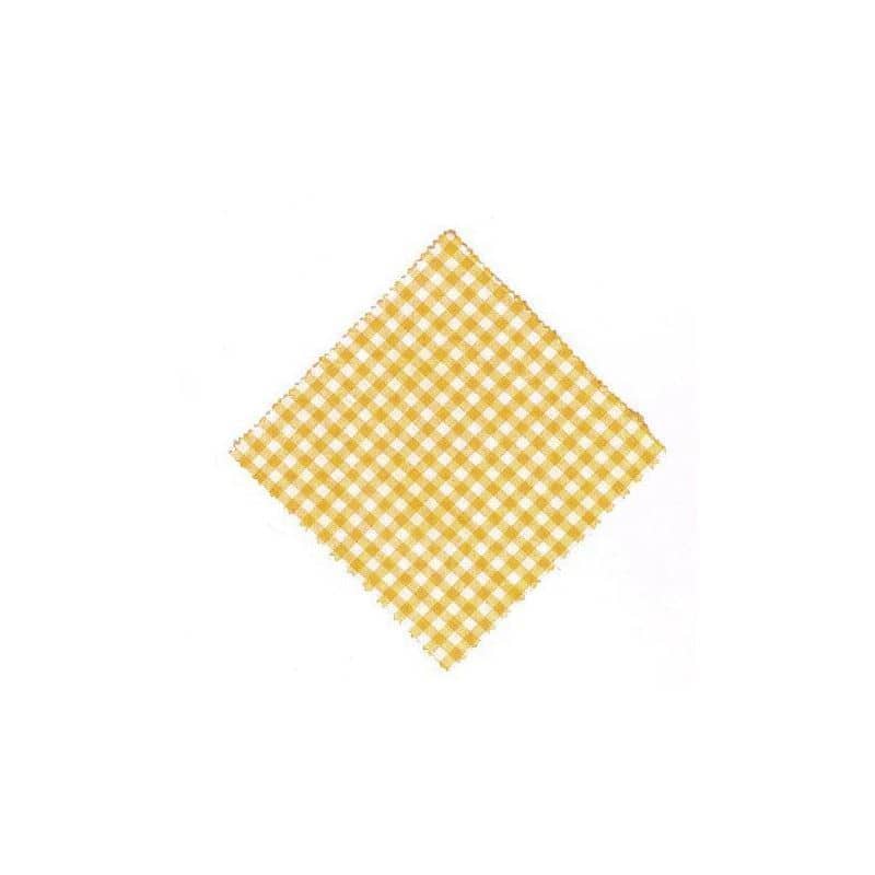 Copri vasetti in stoffa a quadretti 12x12, quadrati, tessuto, giallo, imboccatura: TO38-TO53