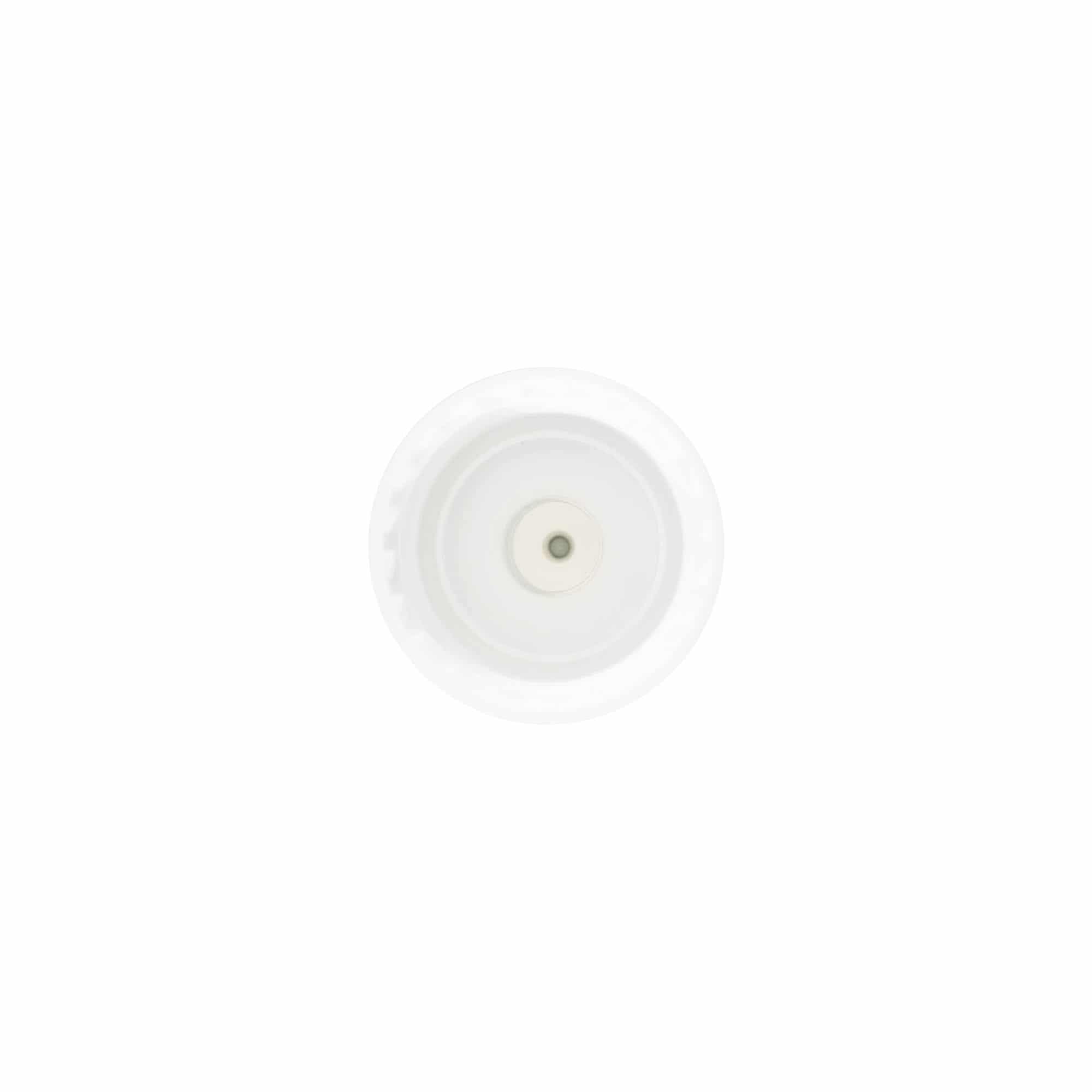 Tappo a vite con applicatore, plastica PP, bianco, per imboccatura: 24/410