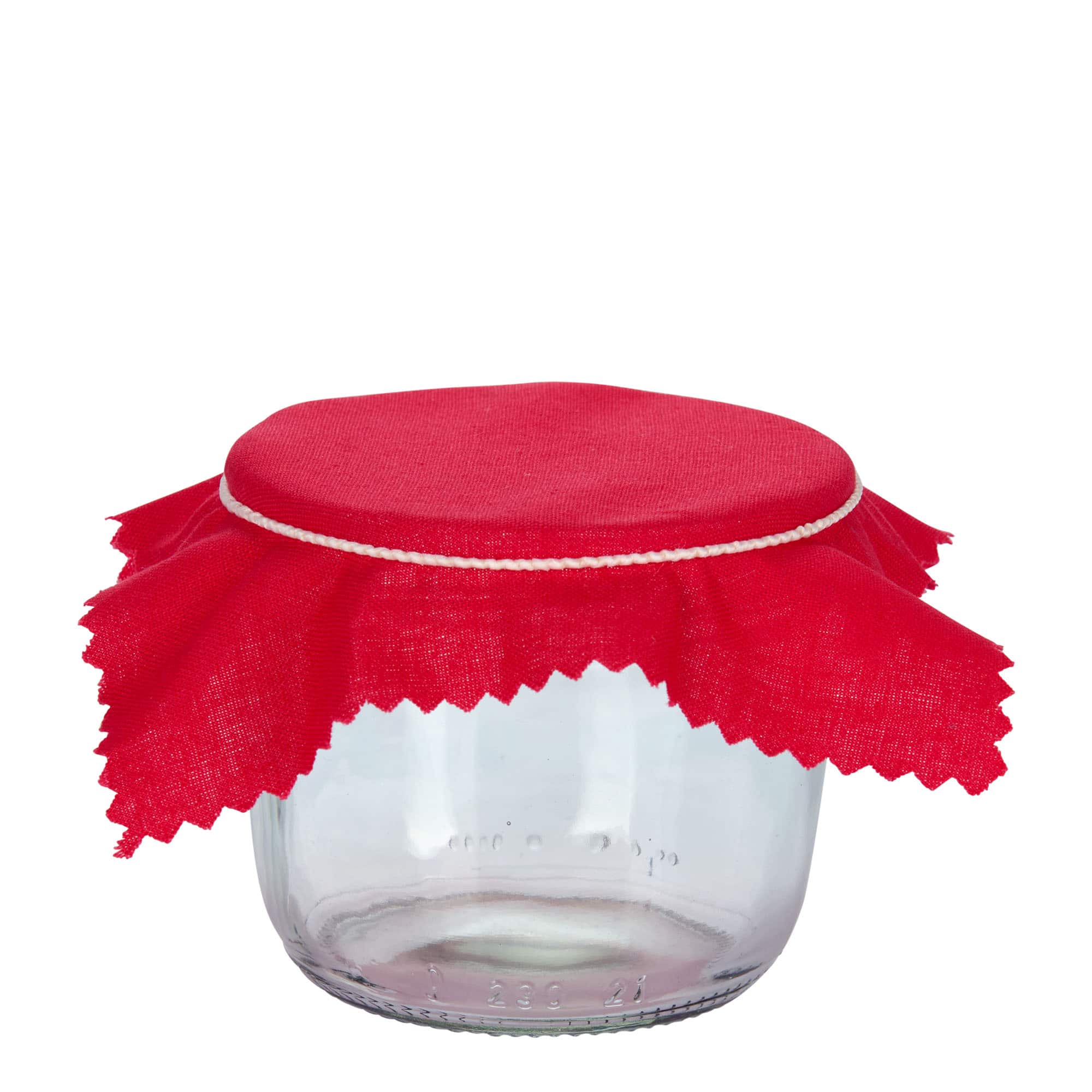 Copri vasetti in stoffa 12x12, quadrati, tessuto, rosso, imboccatura: TO38-TO53