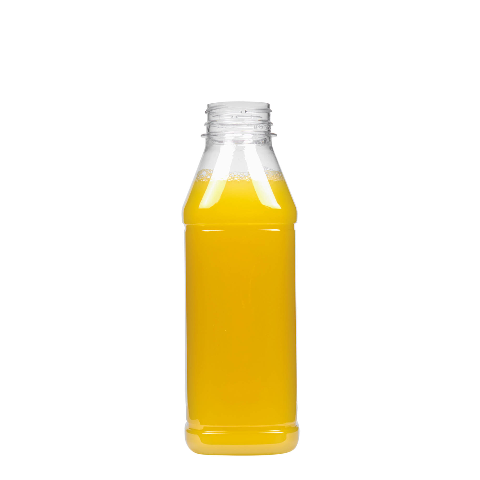 Bottiglia PET 500 ml 'Milk and Juice Carré', quadrata, plastica, bocca: 38 mm Bottiglia PET 500 ml 'Milk and Juice Carré', quadrata, plastica, bocca: 38 mm