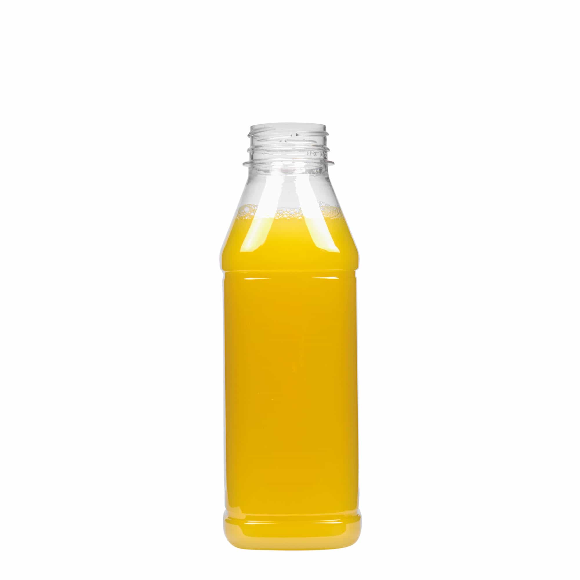 Bottiglia PET 500 ml 'Milk and Juice Carré', quadrata, plastica, bocca: 38 mm