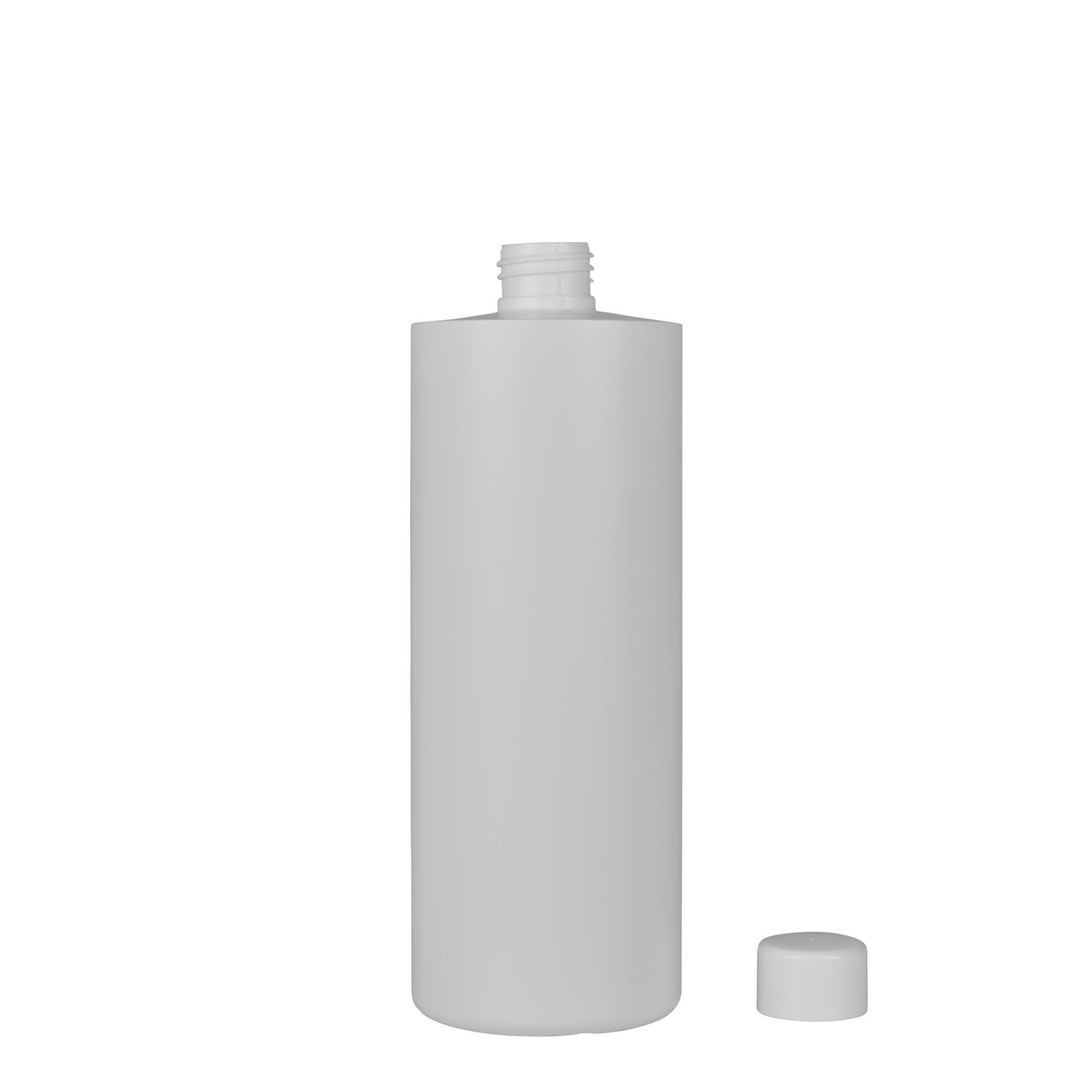 Bottiglia in plastica da 500 ml 'Pipe', HDPE verde, bianca, bocca: 24/410