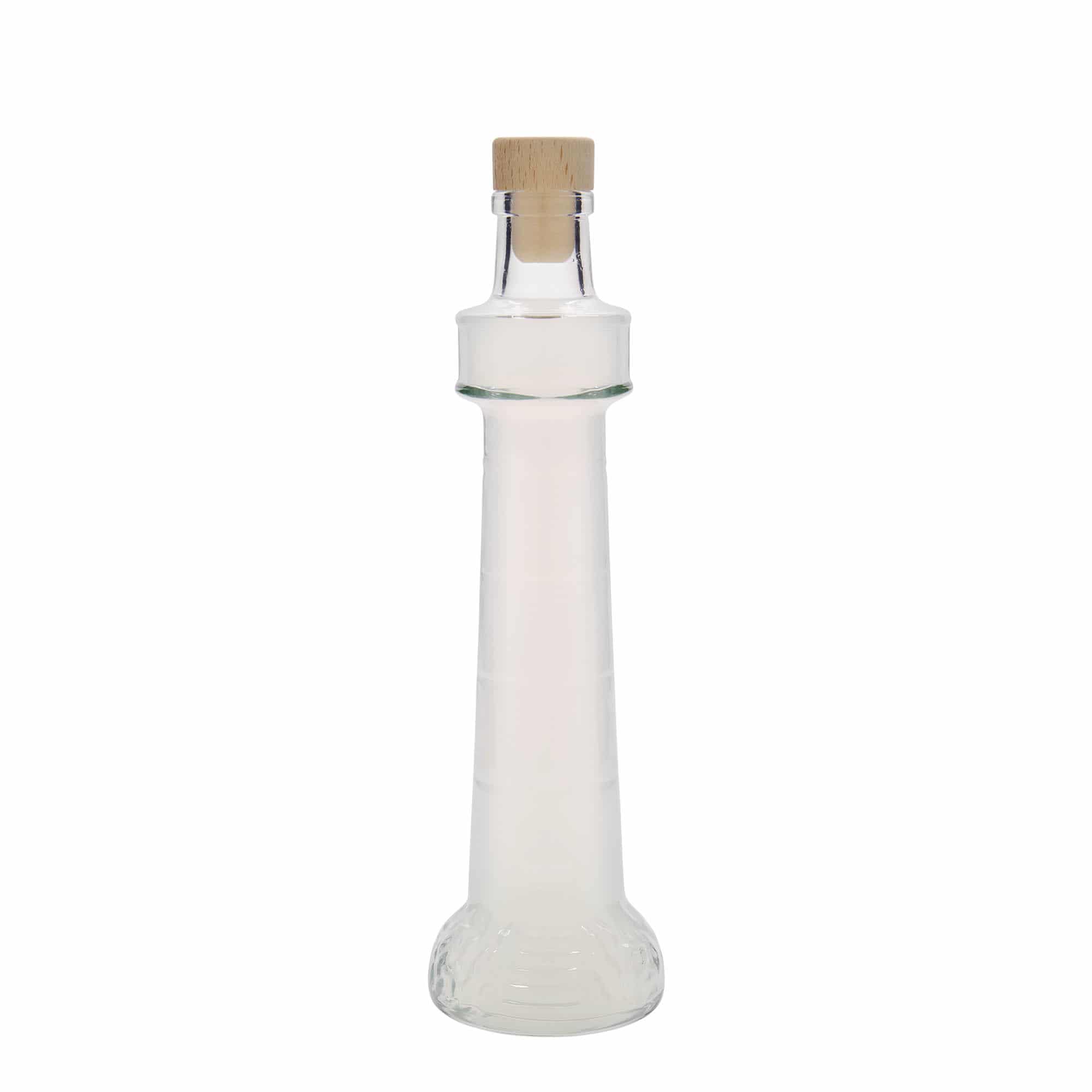 Bottiglia di vetro da 200 ml 'Leuchtturm', bocca: sughero