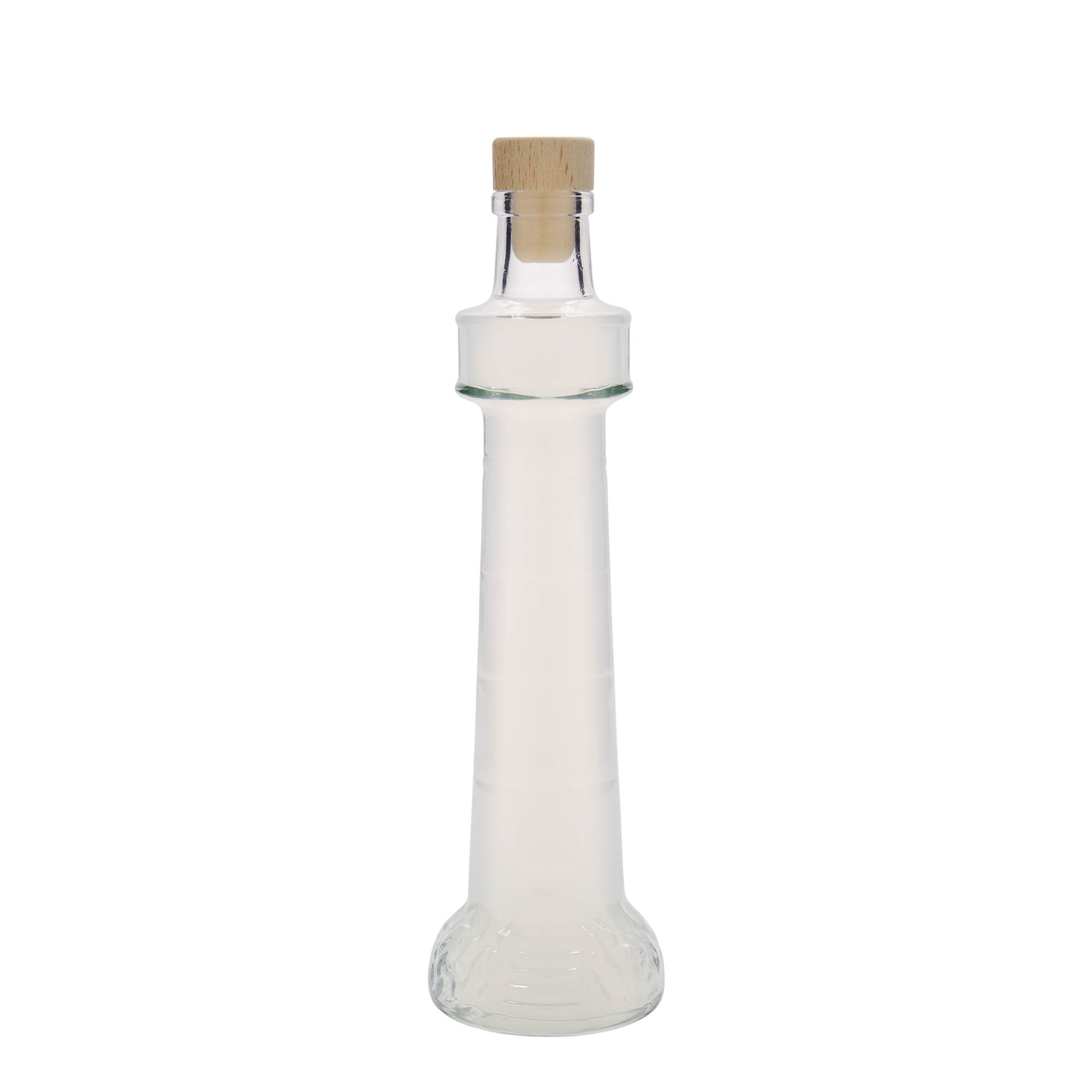 Bottiglia di vetro da 200 ml 'Leuchtturm', bocca: sughero