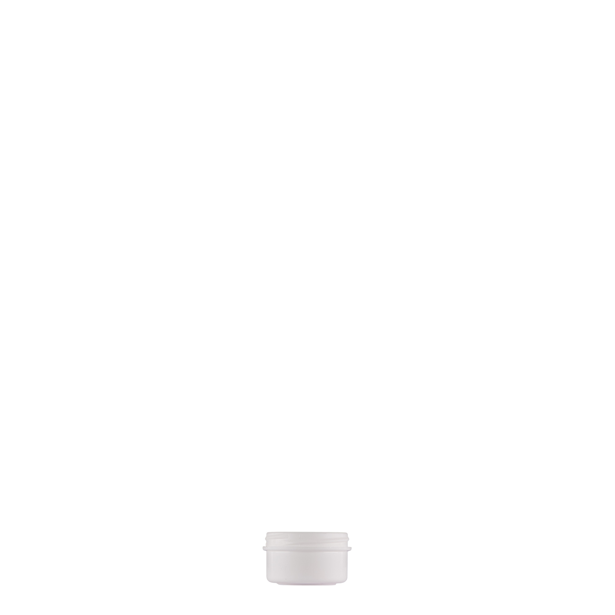 6 ml barattolo in plastica 'White Line', PP, bianco, bocca: chiusura a vite 6 ml barattolo in plastica 'White Line', PP, bianco, bocca: chiusura a vite