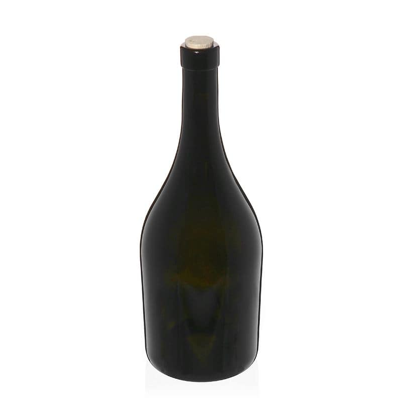 750 ml Bottiglia per vino 'Exclusive', verde antico, vetro, imboccatura: fascetta