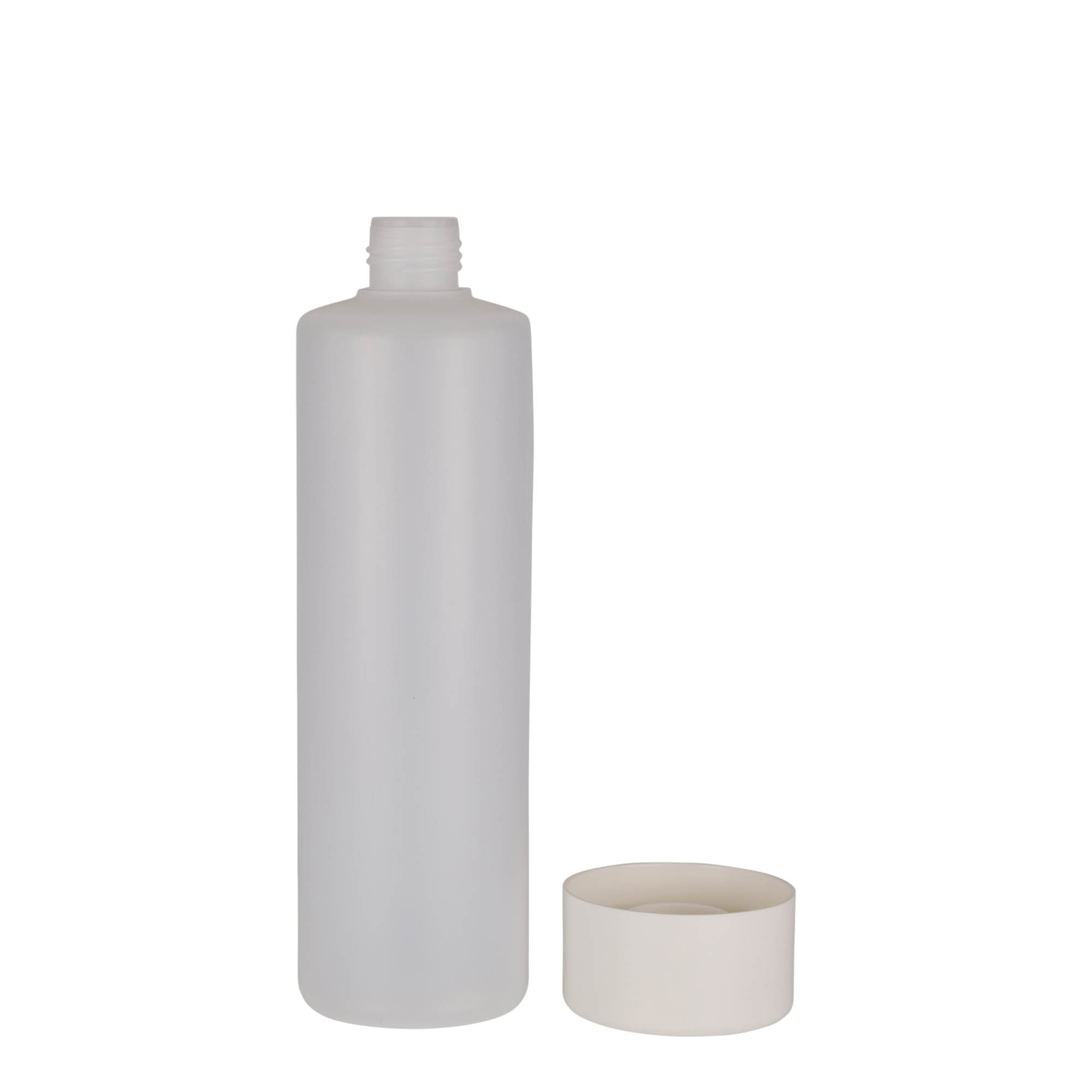 500 ml bottiglia rotonda, plastica PE, naturale, bocca: chiusura a vite 500 ml bottiglia rotonda, plastica PE, naturale, bocca: chiusura a vite