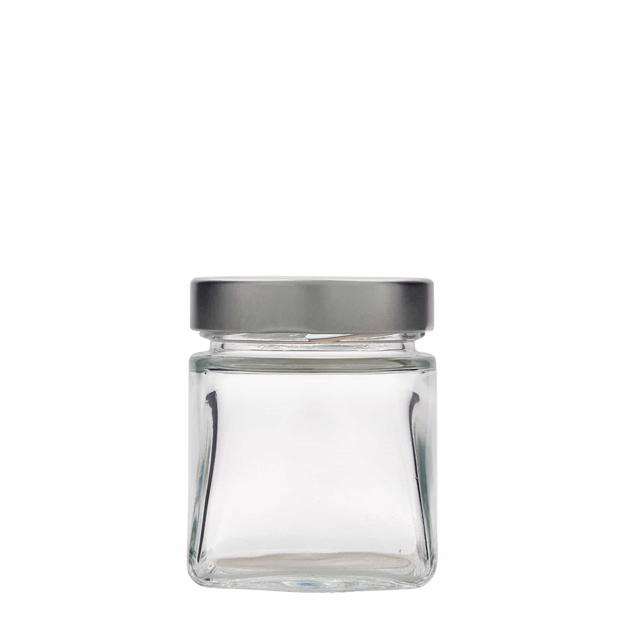 212 ml barattolo quadrato 'Luxor', bocca: Deept-Twist-Off (DTO 63)