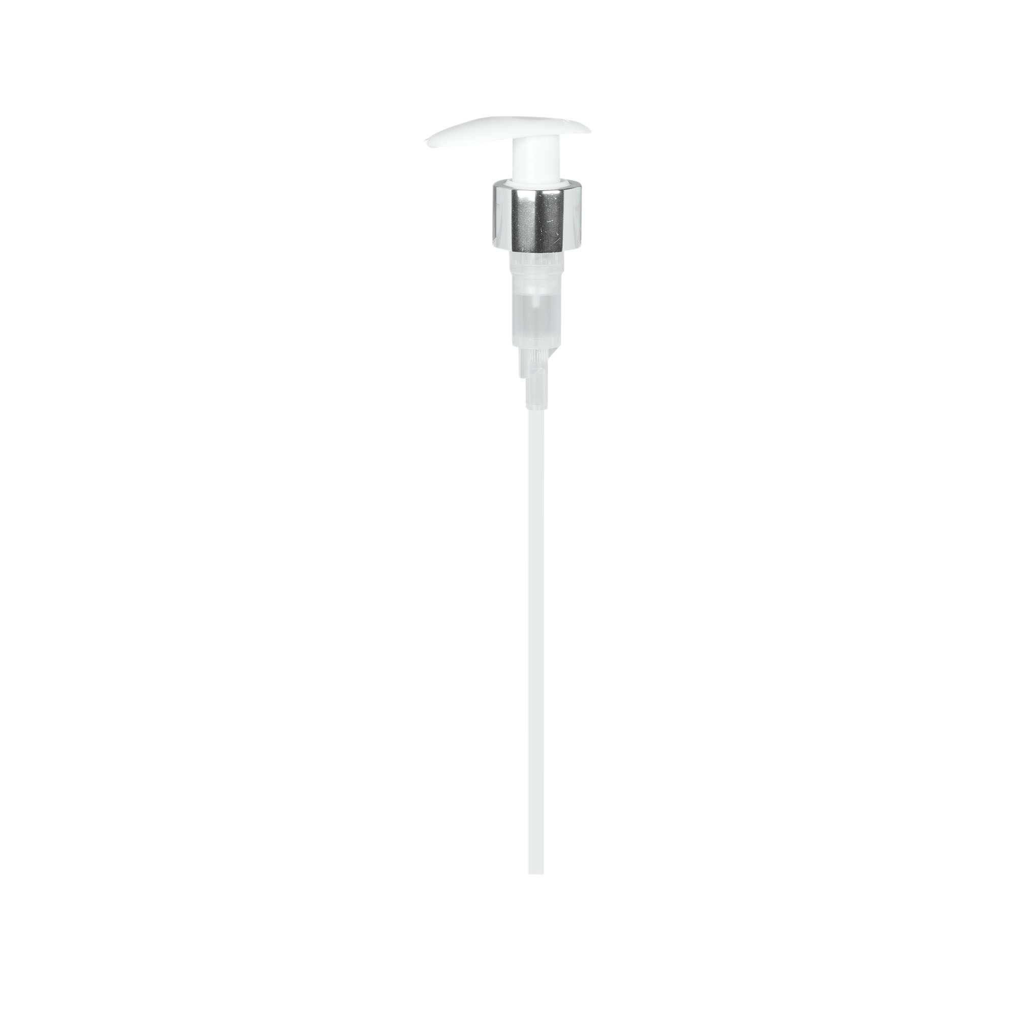 Tappo a vite con pompa dosatrice, plastica PP, bianco, per bocca: 24/410 Tappo a vite con pompa dosatrice, plastica PP, bianco, per bocca: 24/410