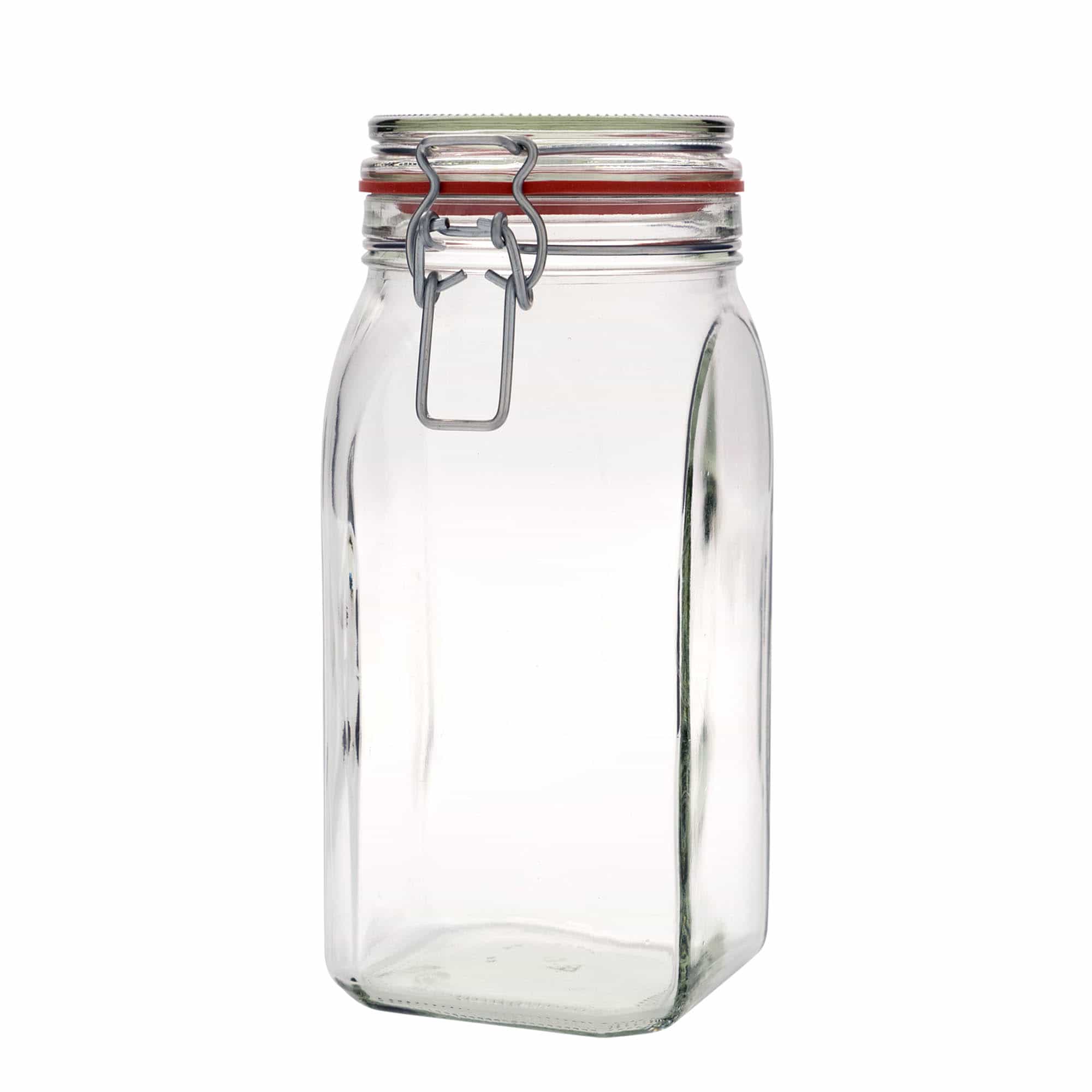 1.540 ml Barattolo ermetico, quadrato, vetro, imboccatura: chiusura meccanica